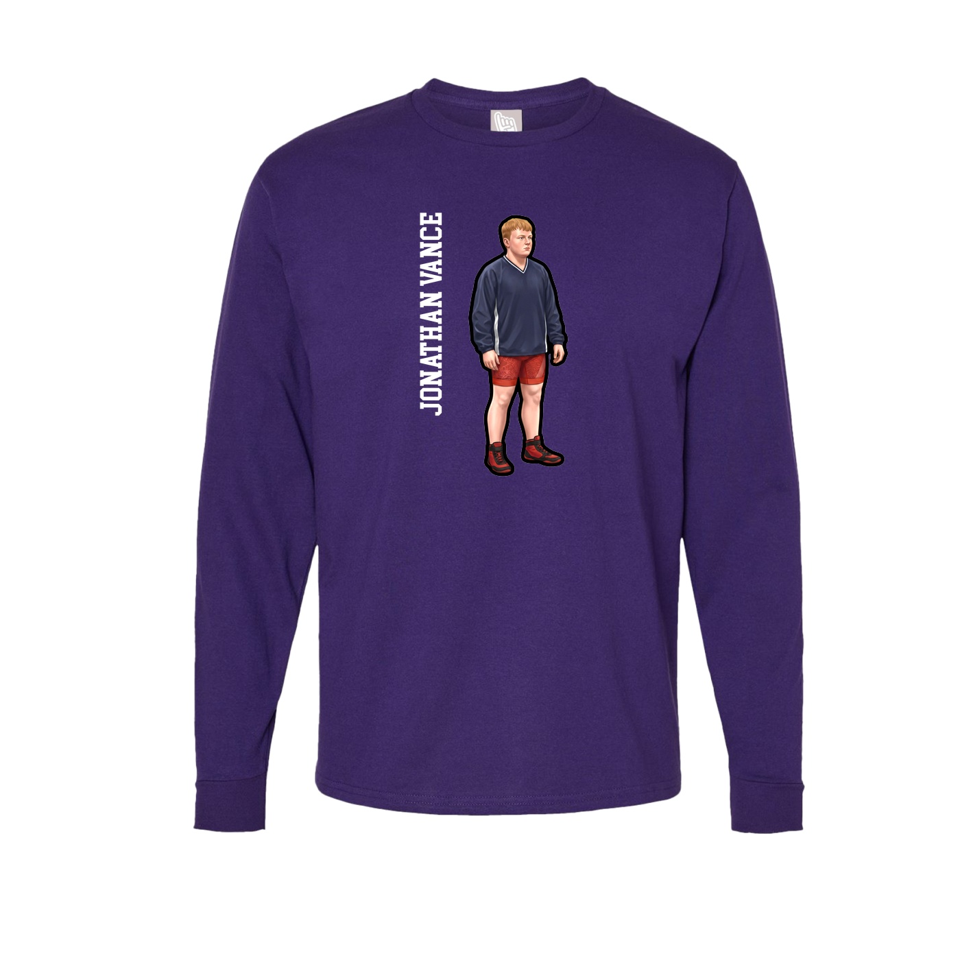 Long Sleeve Tee — Name Vertical in Purple