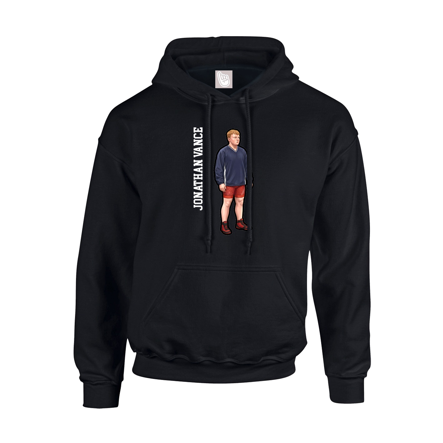 Hoodie — Name Vertical in Black