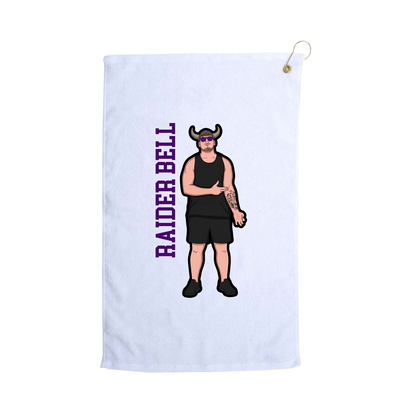 Golf Towel — Name Vertical in White