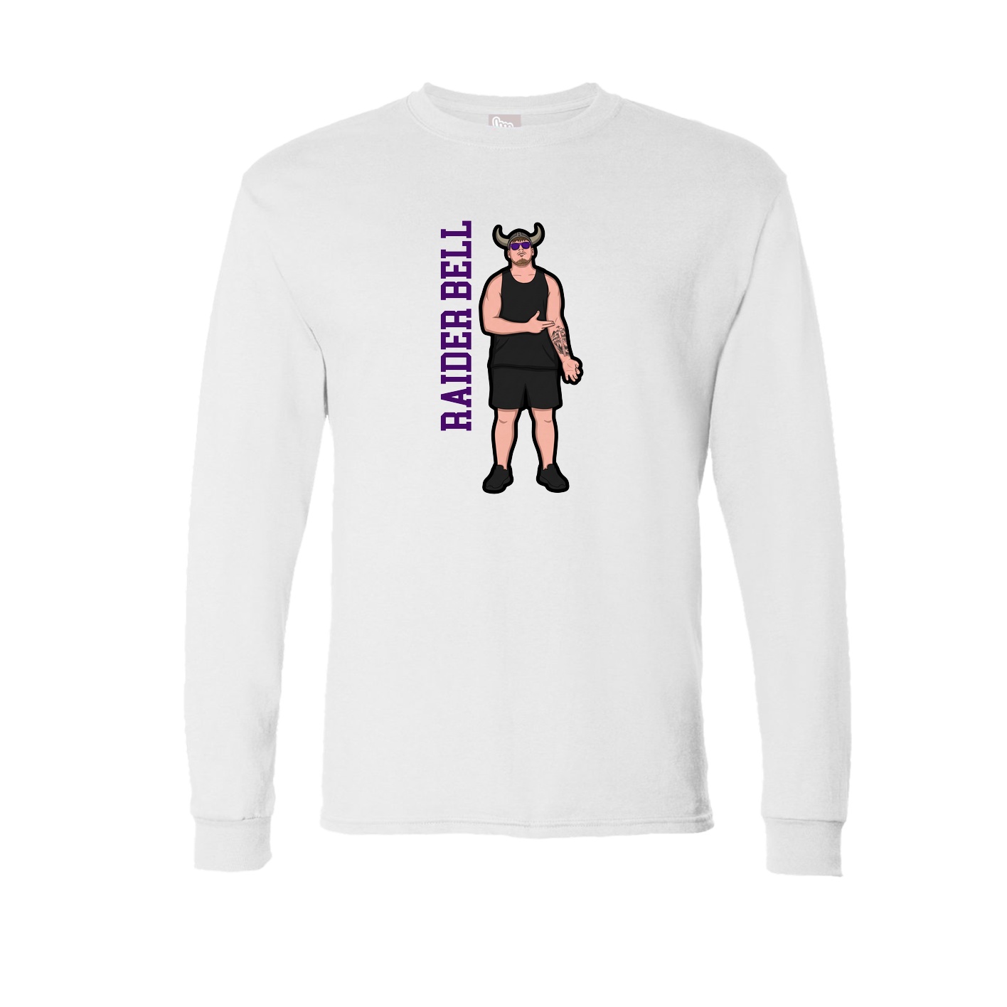Long Sleeve Tee — Name Vertical in White