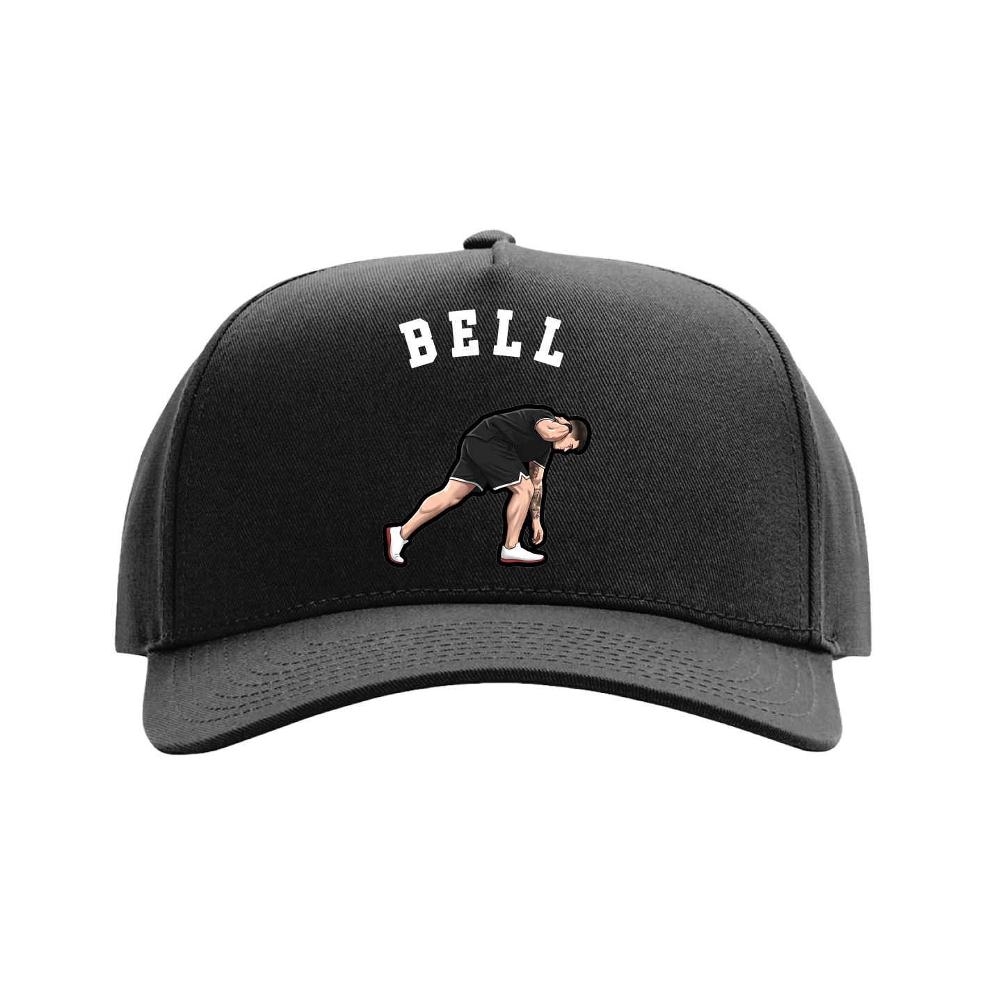 Full Fabric Five-Panel Champ Cap — Shirsey Arch in Black
