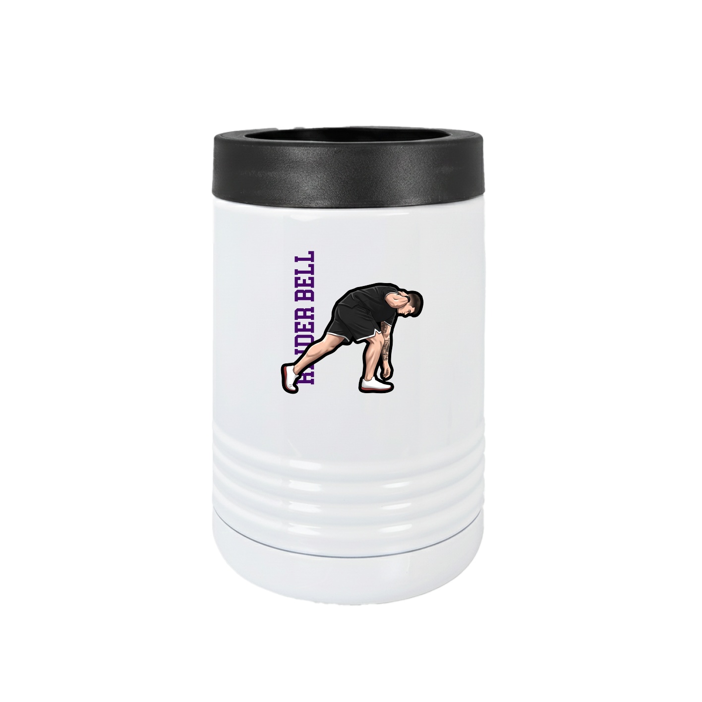 Beverage Holder — Name Vertical in White