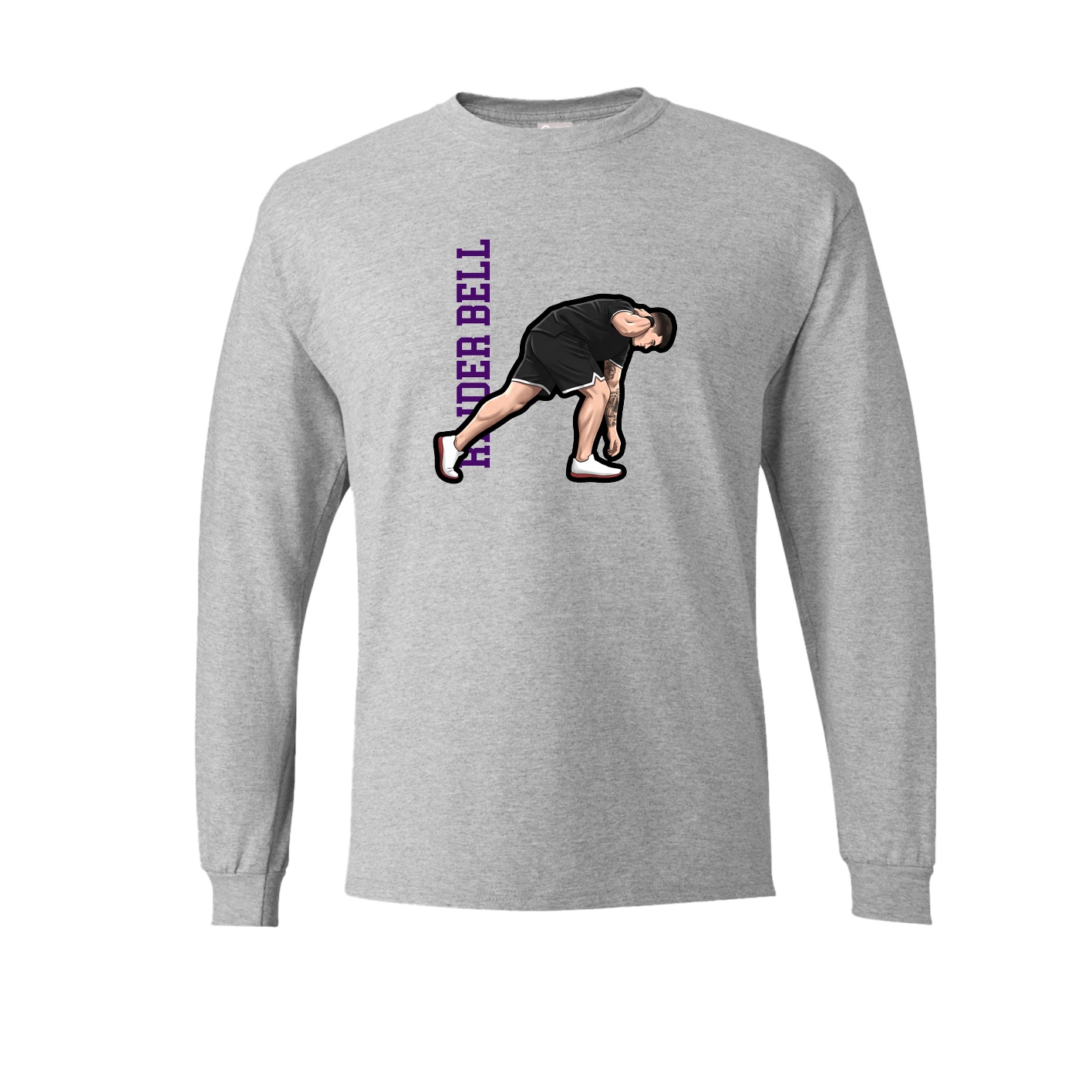 Long Sleeve Tee — Name Vertical in Grey