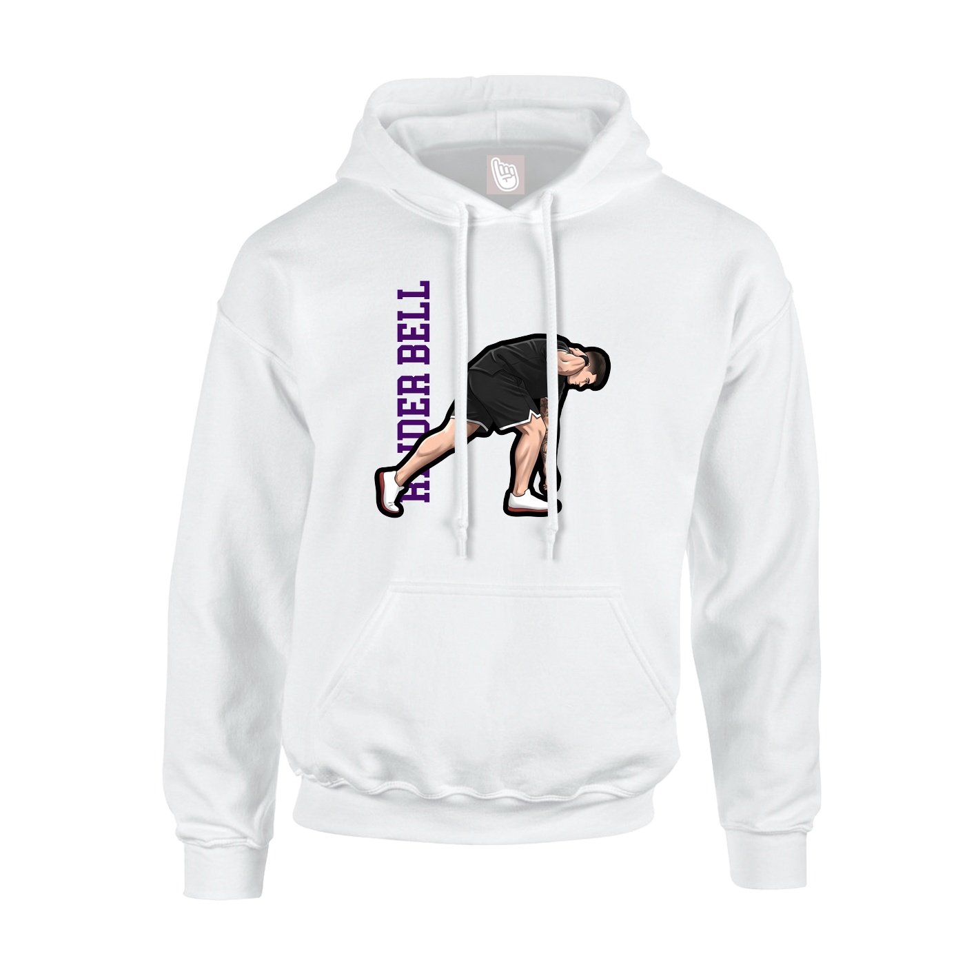 Hoodie — Name Vertical in White
