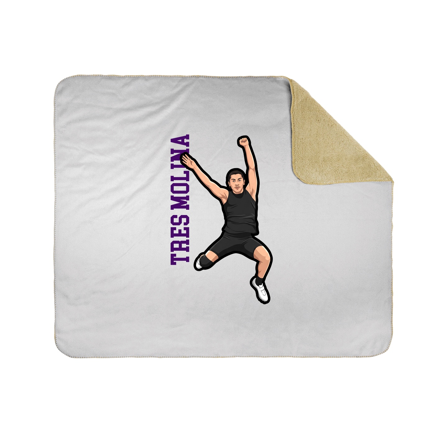 Throw Blanket — Name Vertical in White