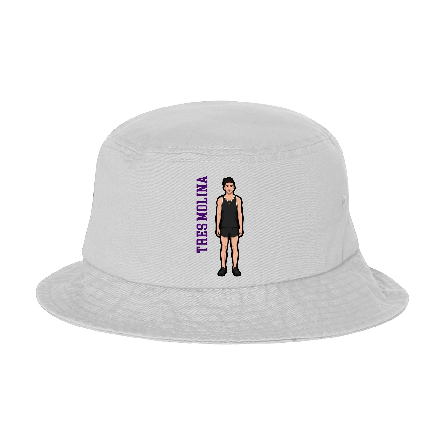 Bucket Cap — Name Vertical in White