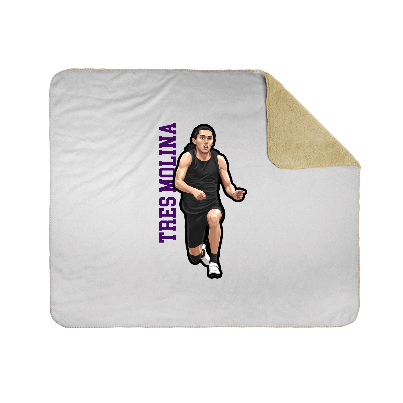Throw Blanket — Name Vertical in White