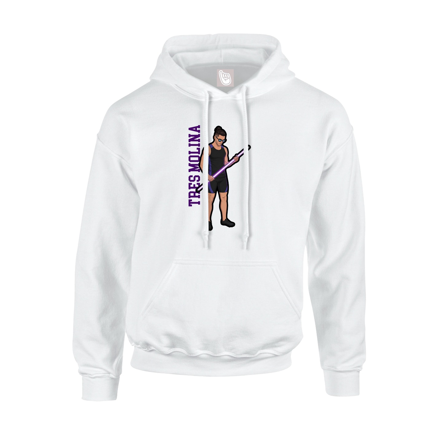 Youth Hoodie — Name Vertical in White