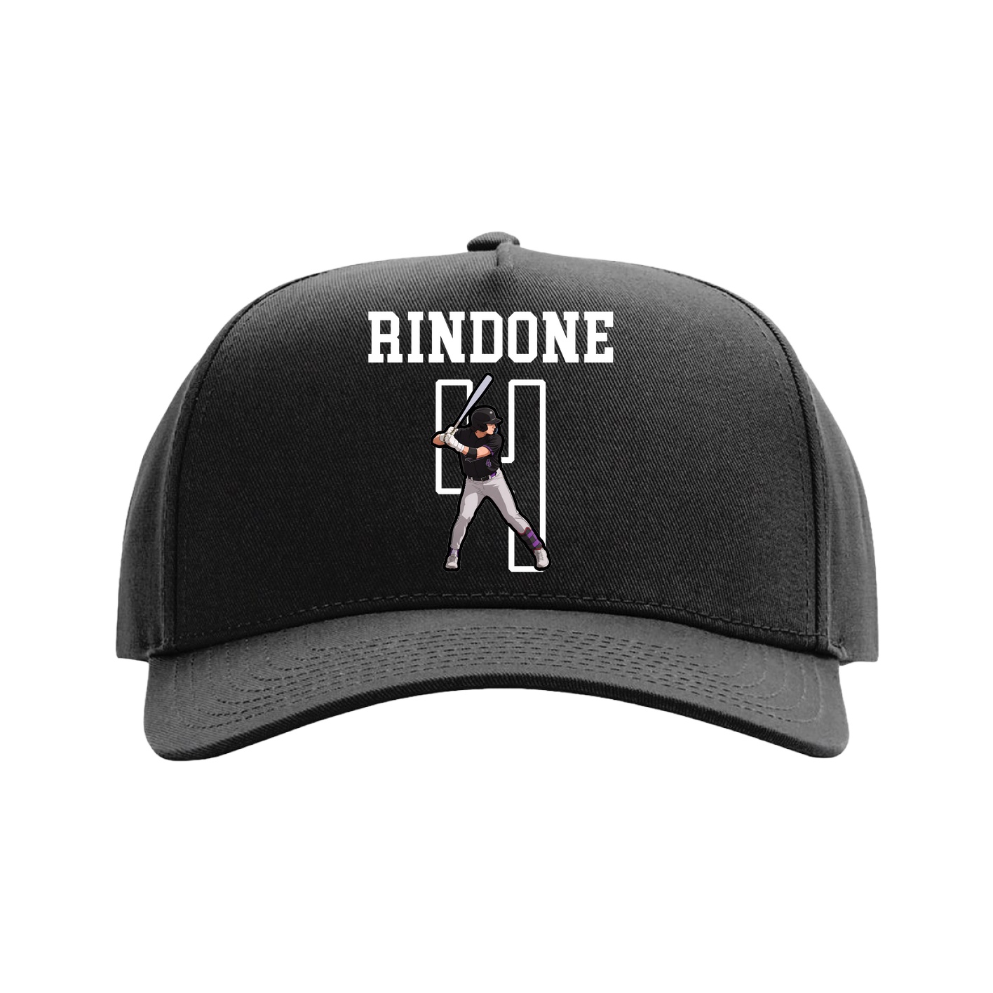 Full Fabric Five-Panel Champ Cap — Shirsey in Black