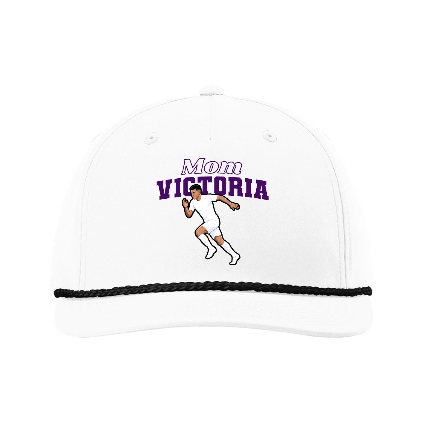 Five-Panel Classic Rope Cap — Mothers Day Block in White