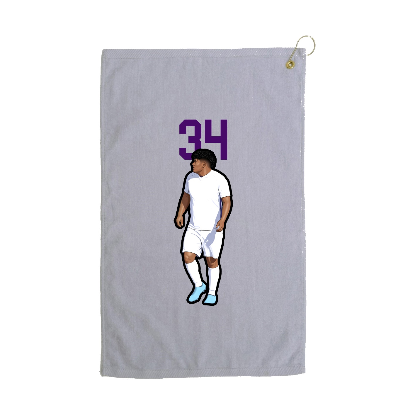 Golf Towel — Number Top in Grey