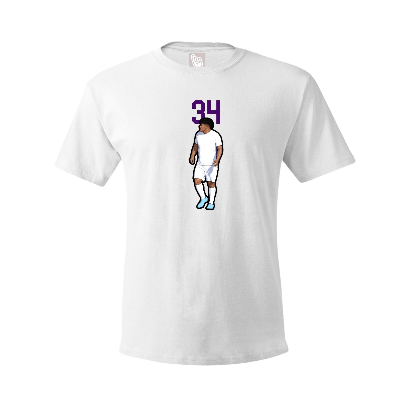 Youth Tee — Number Top in White