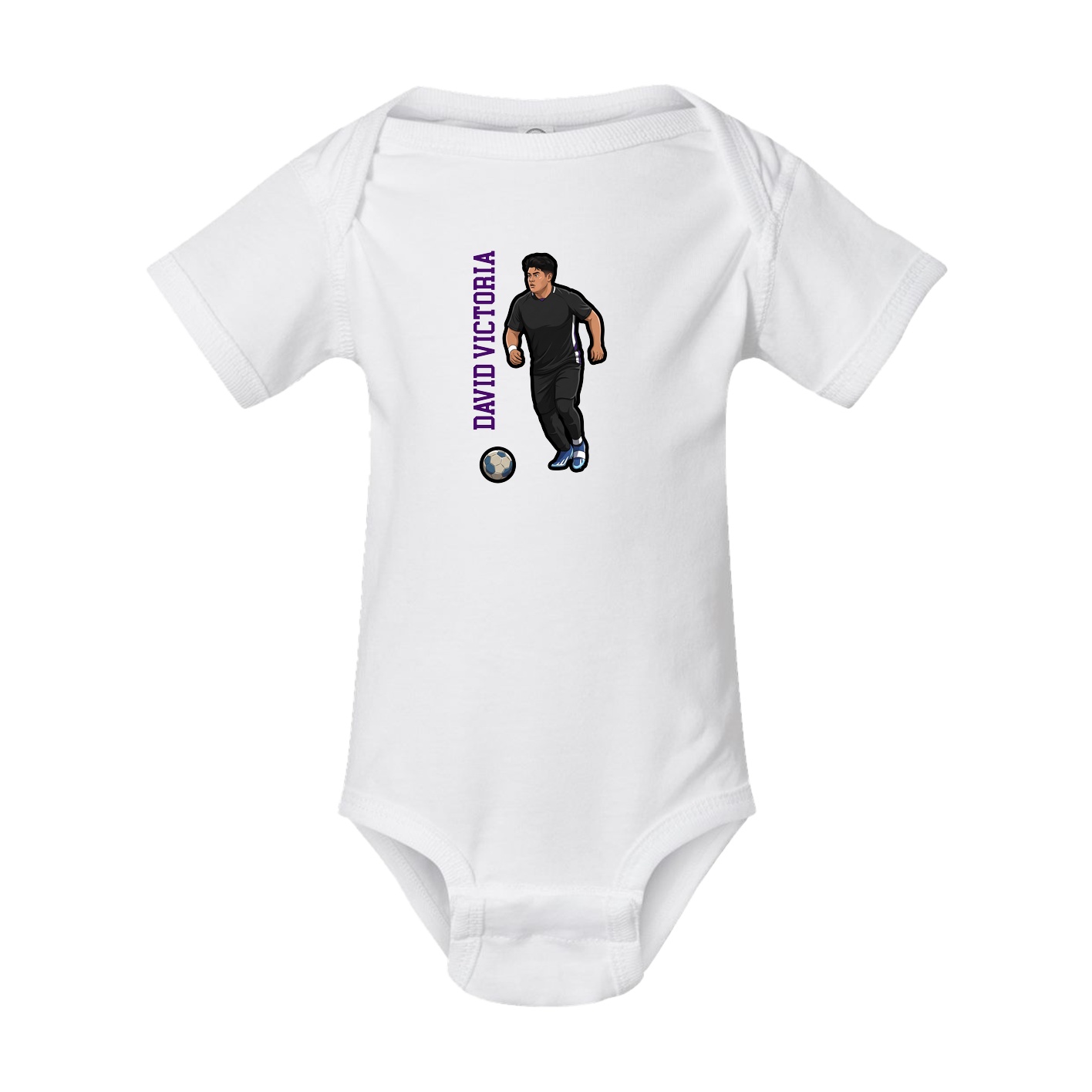 Baby Onesie — Name Vertical in White