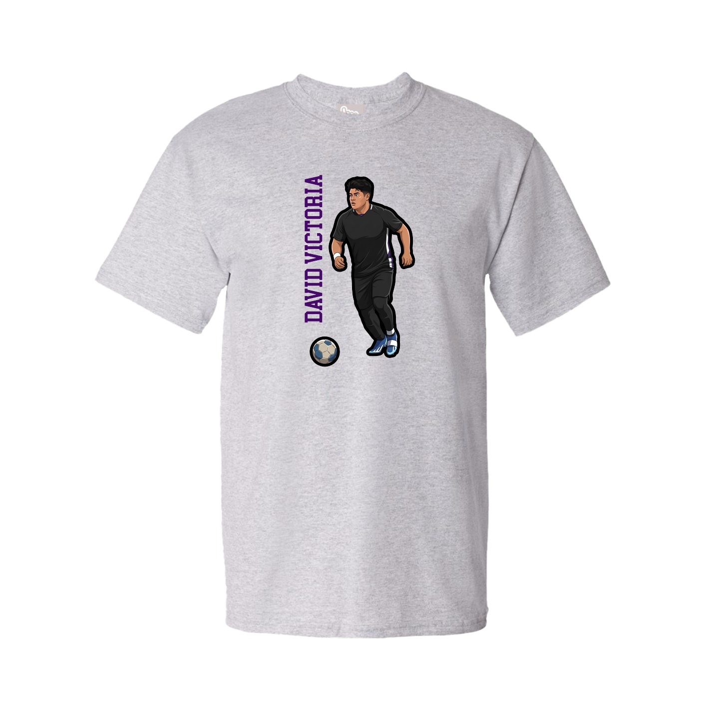 Tee — Name Vertical in Grey