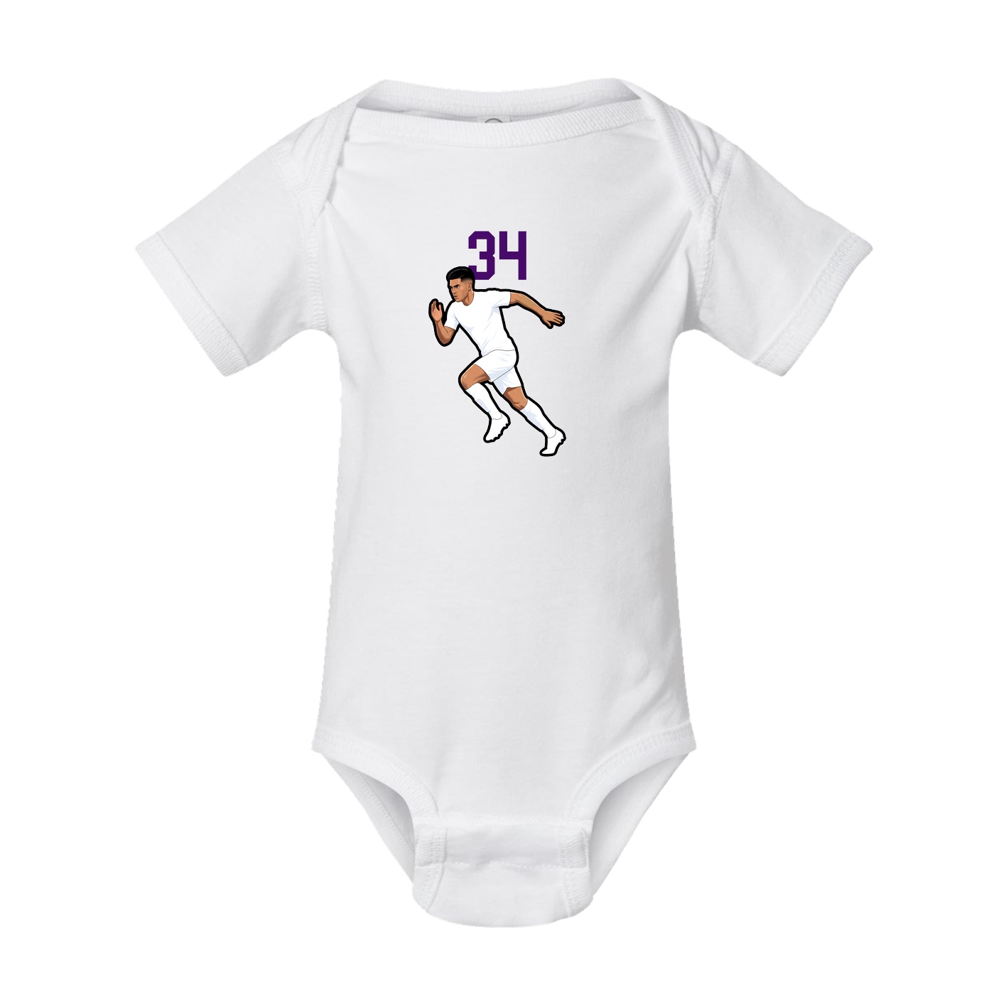 Baby Onesie — Number Top in White