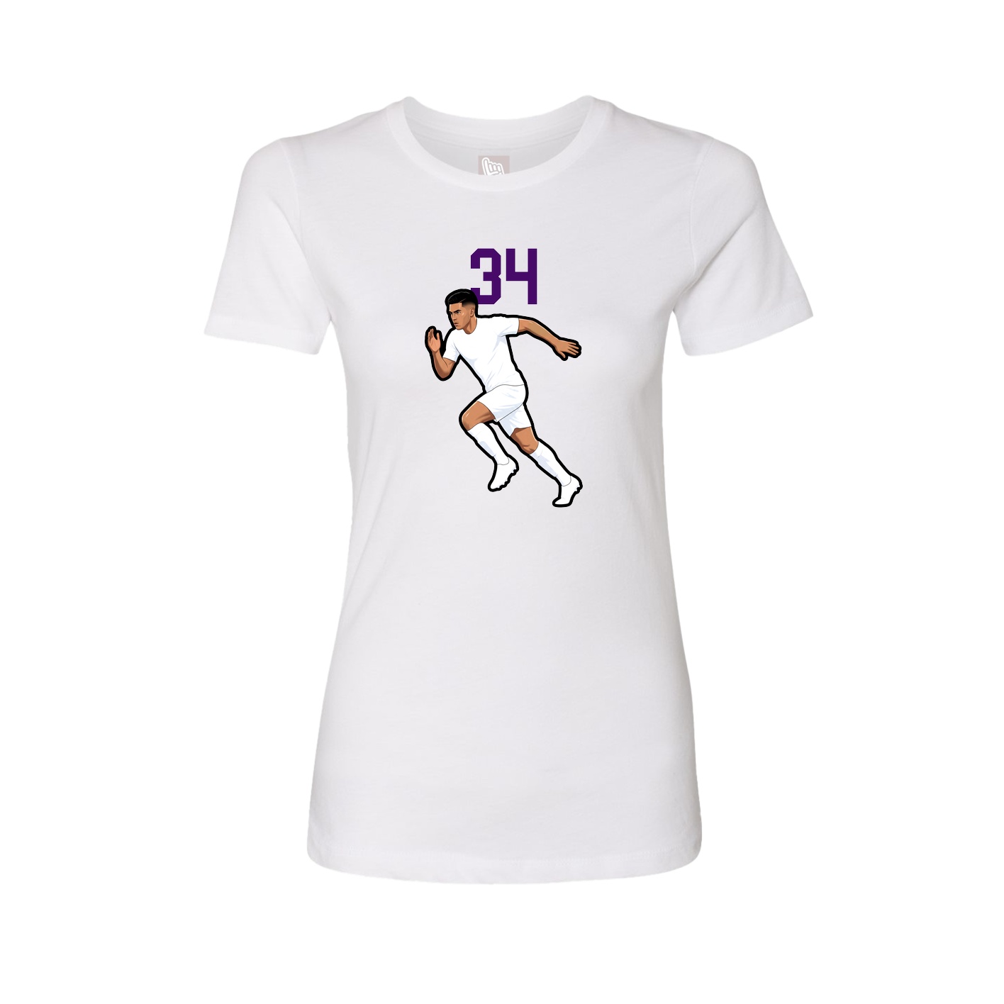 Fitted Women's Tee — Number Top in White