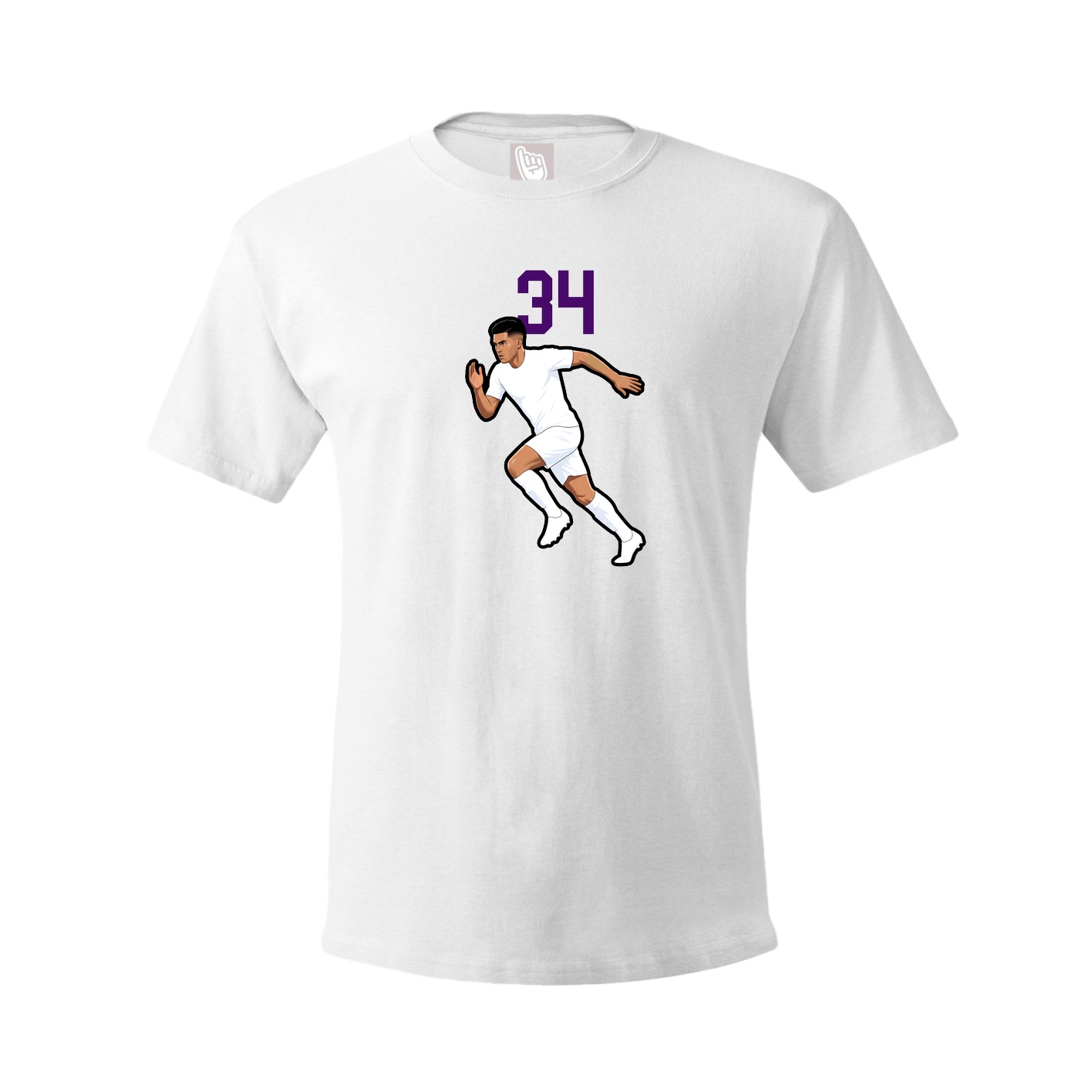 Youth Tee — Number Top in White