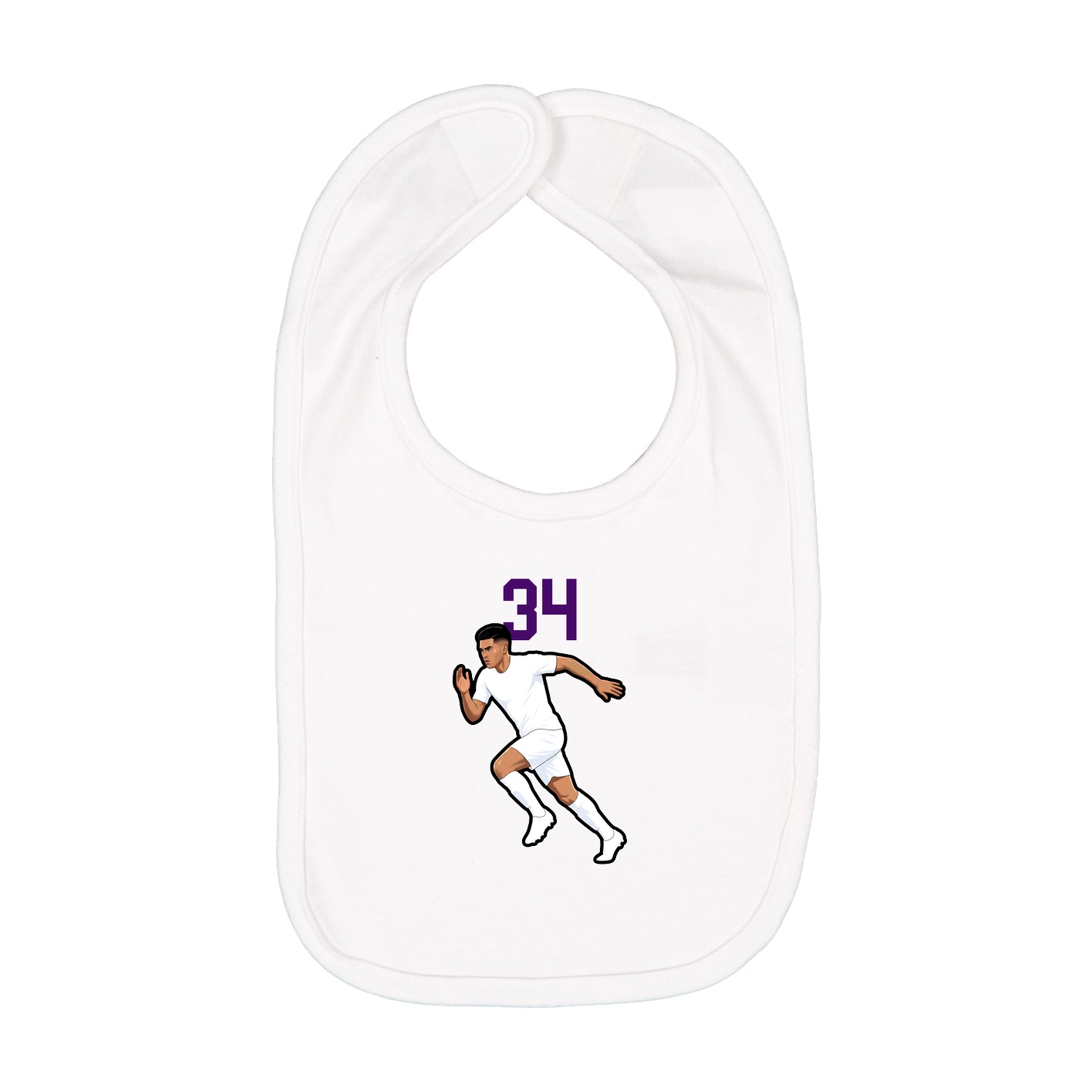 Infant Bib — Number Top in White