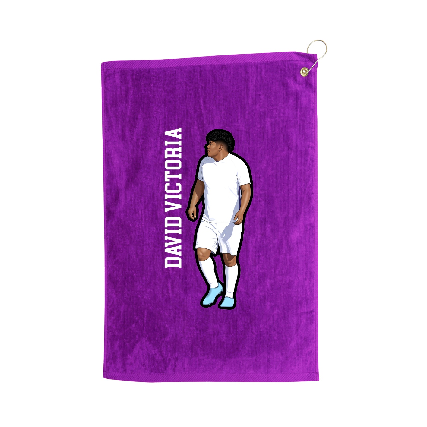 Golf Towel — Name Vertical in Purple