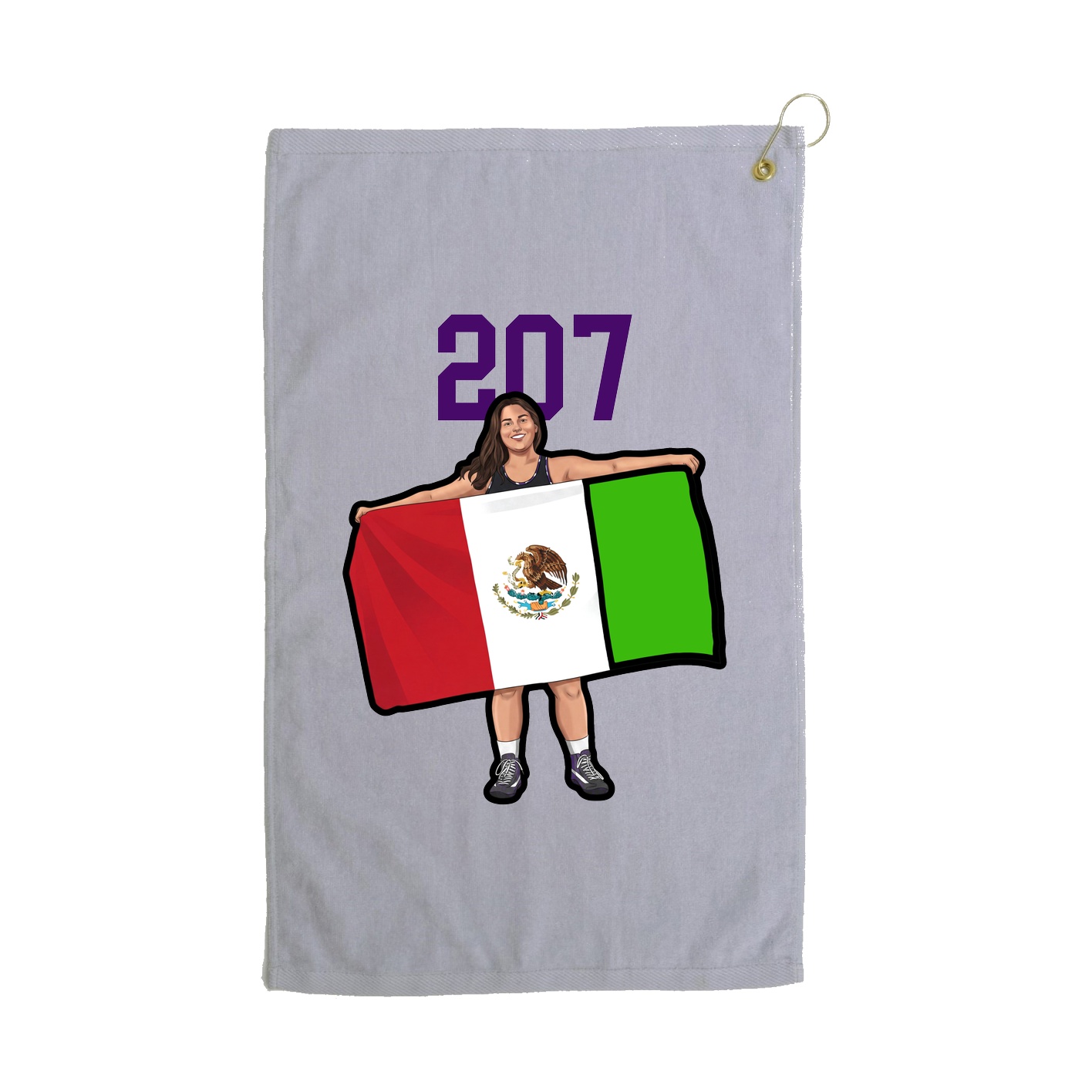 Golf Towel — Number Top in Grey