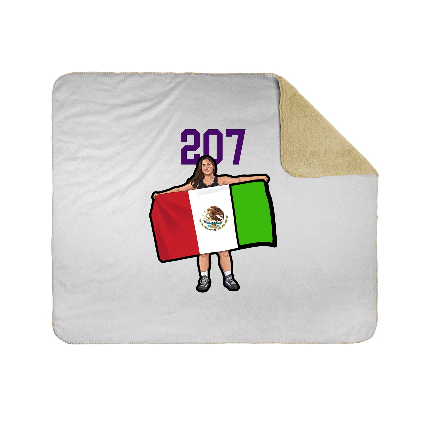 Throw Blanket — Number Top in White