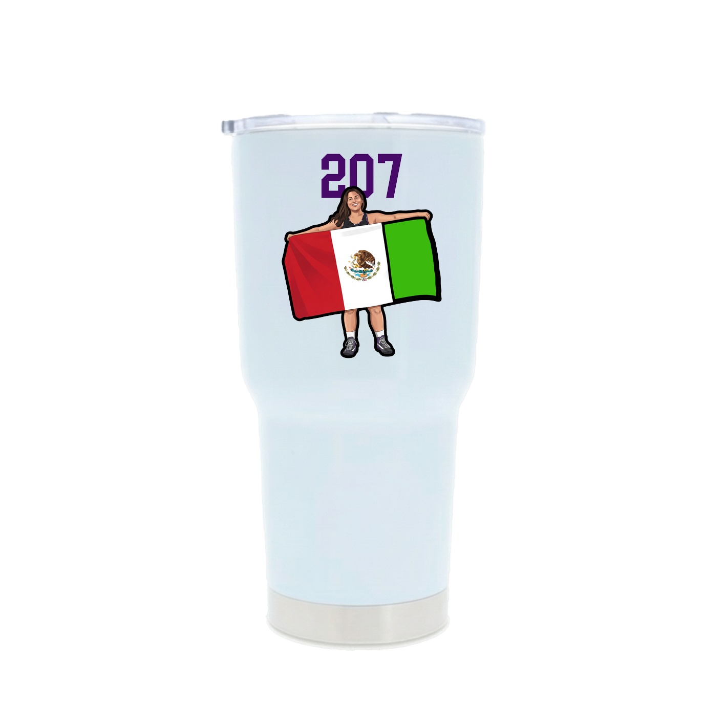 30oz Stainless Steel Tumbler — Number Top in White