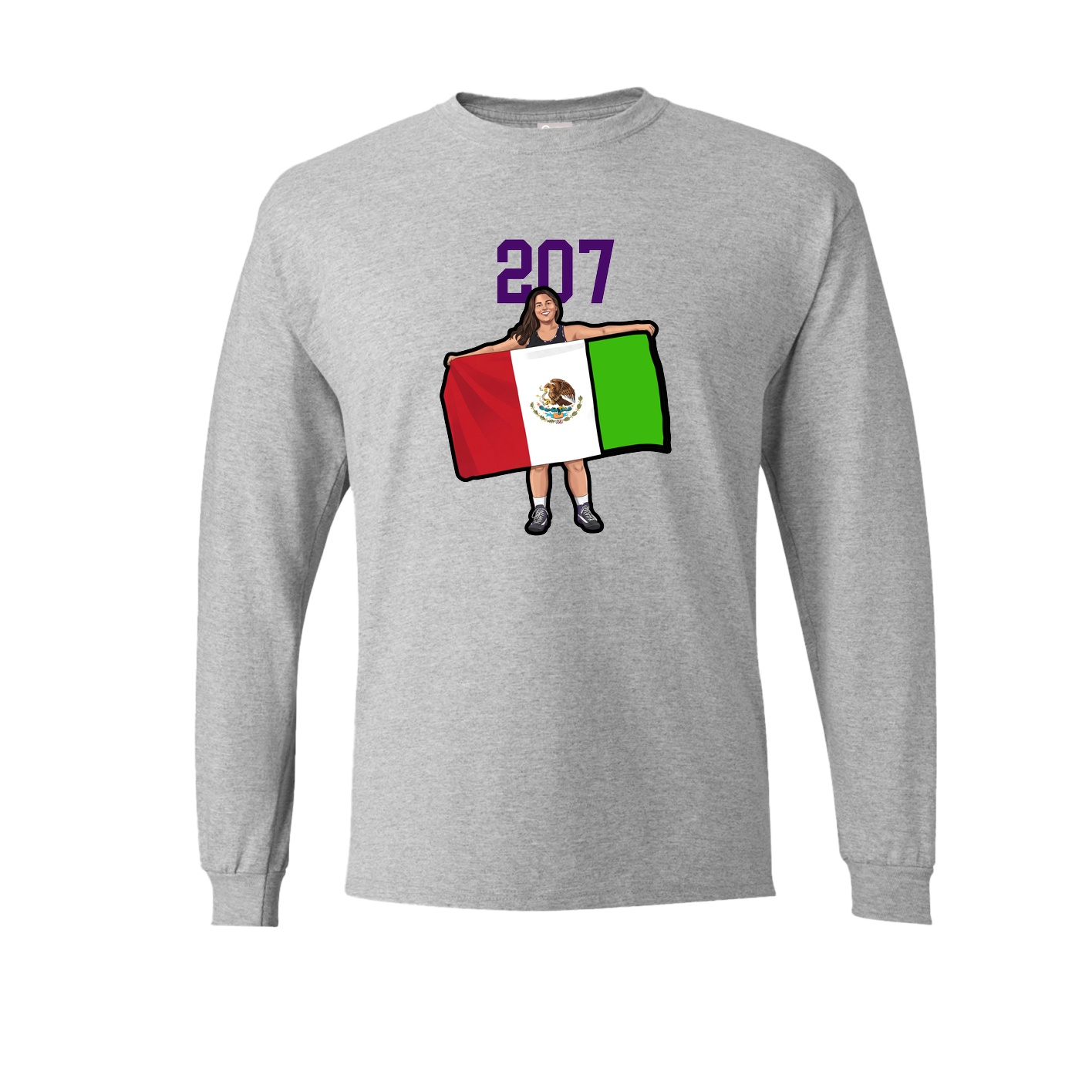 Long Sleeve Tee — Number Top in Grey