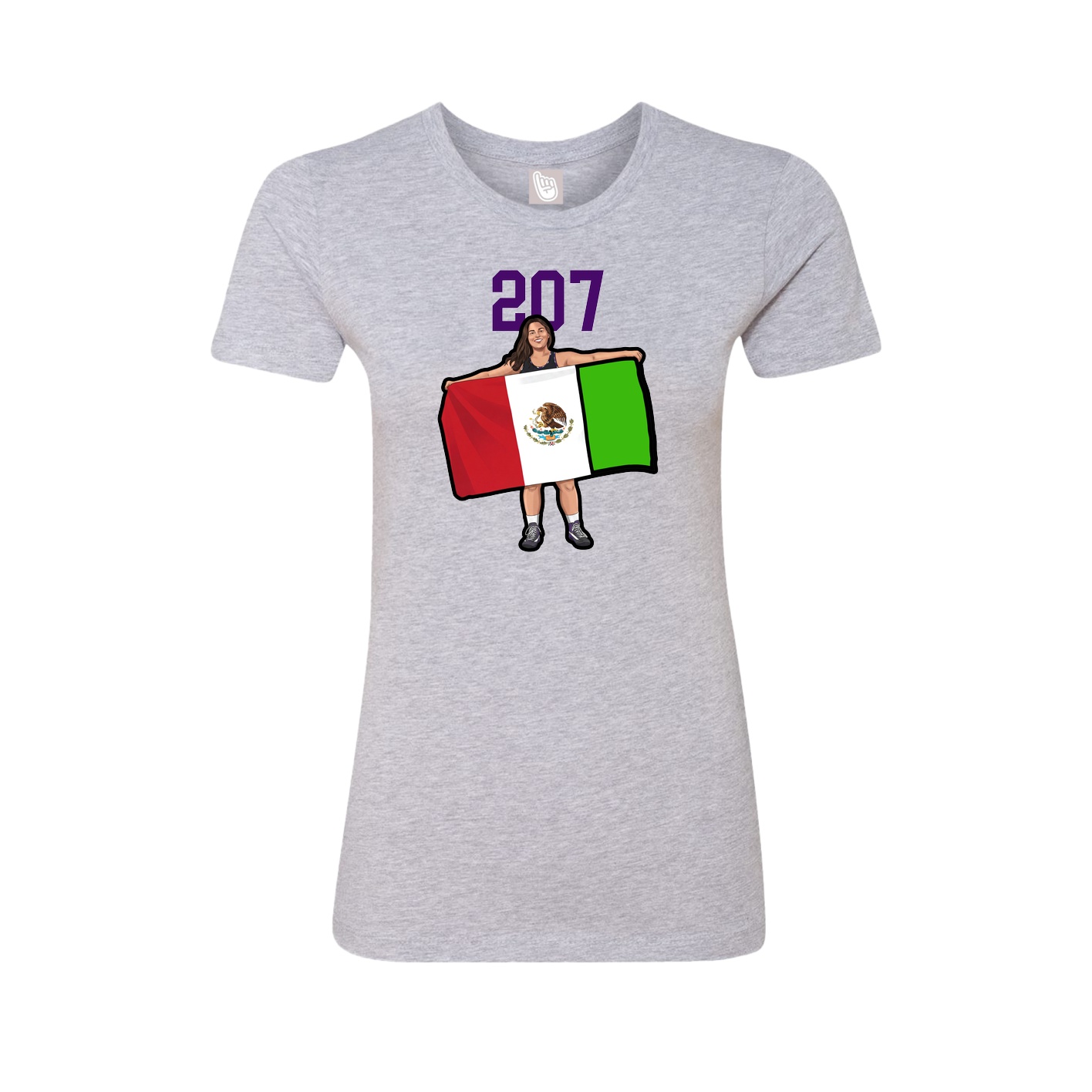 Fitted Women's Tee — Number Top in Grey