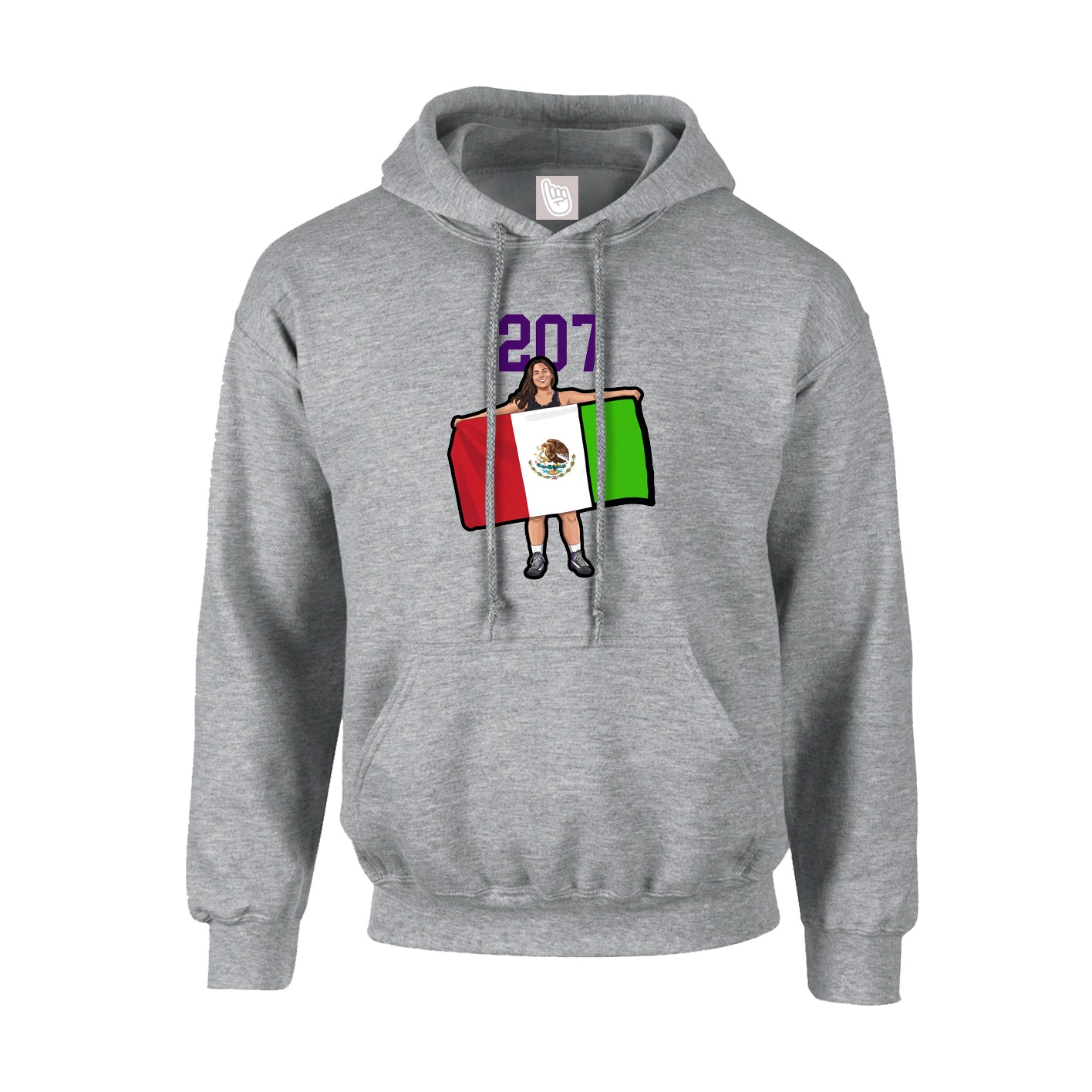 Youth Hoodie — Number Top in Grey