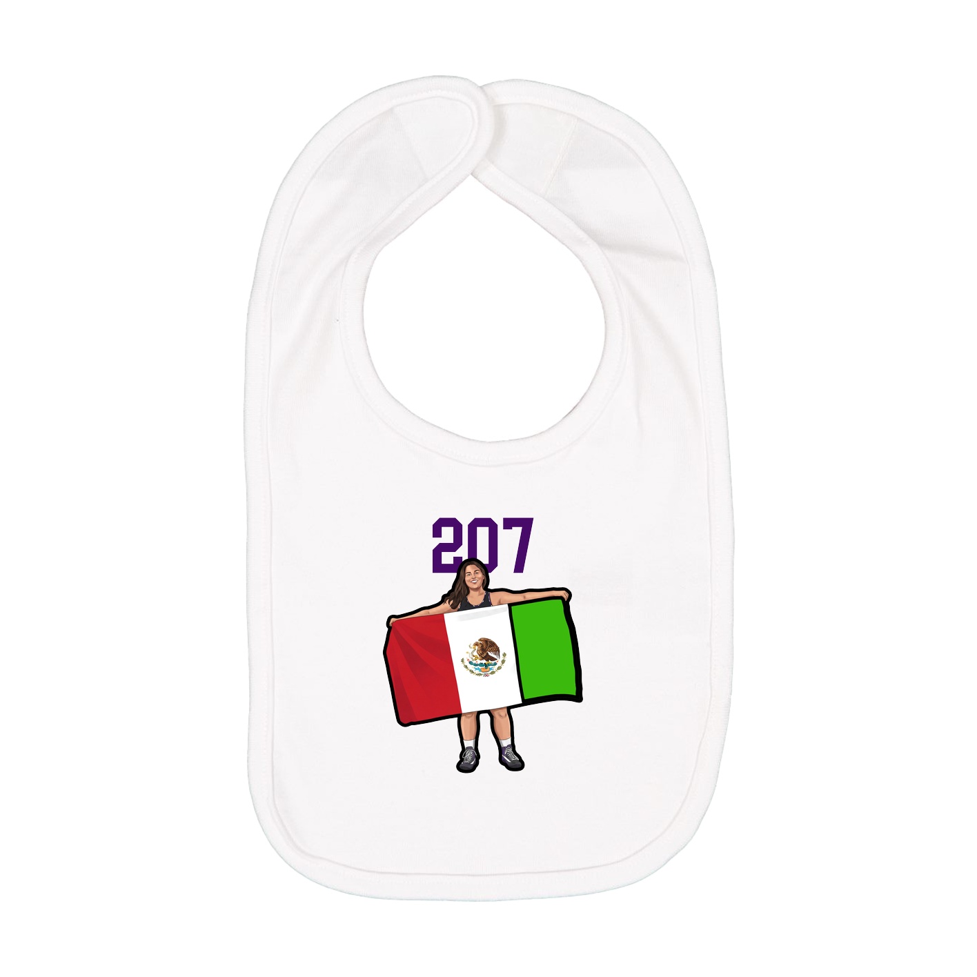 Infant Bib — Number Top in White