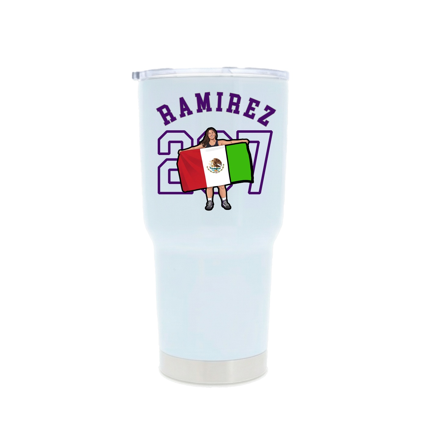 30oz Stainless Steel Tumbler — Shirsey Arch in White