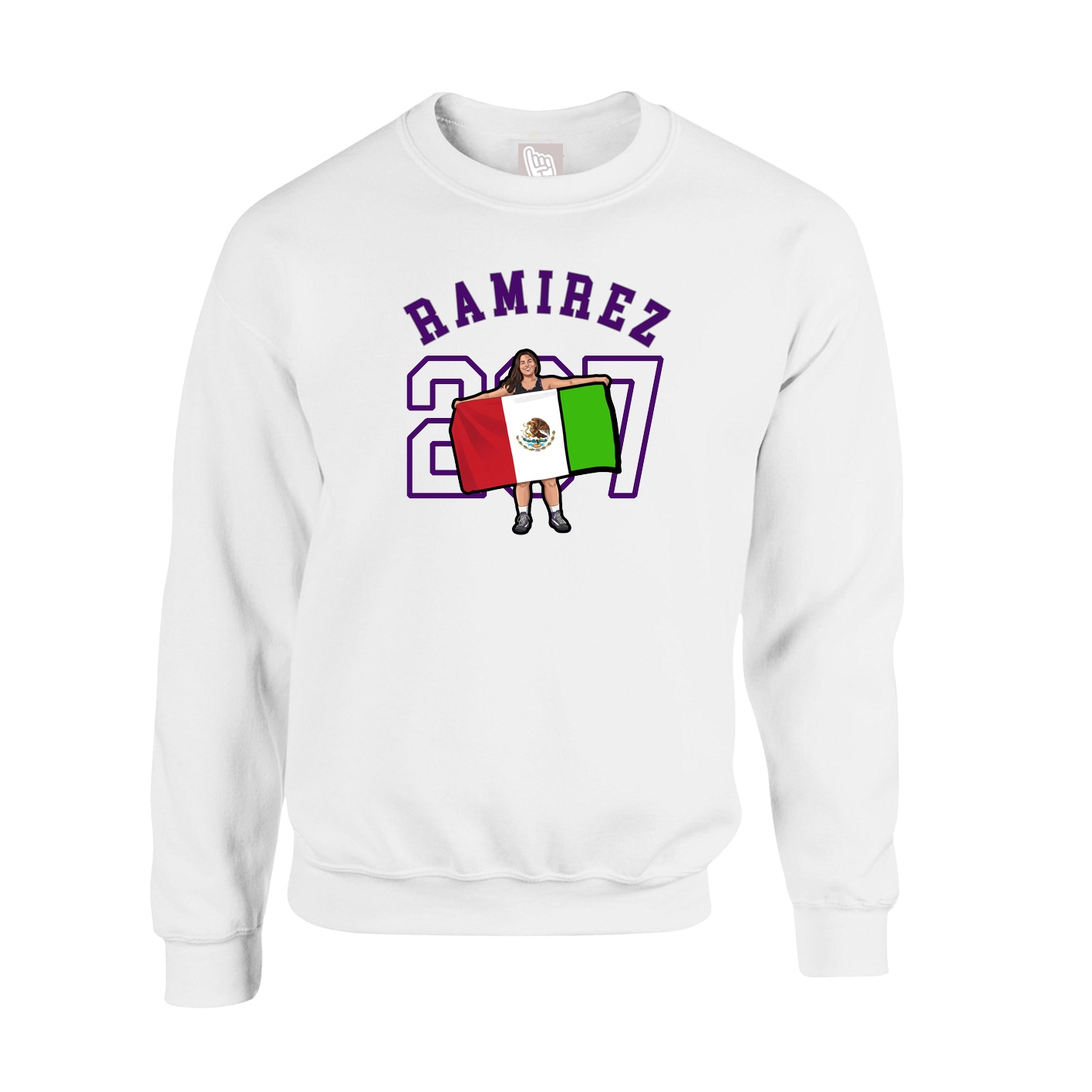 Fleece Crew — Shirsey Arch in White