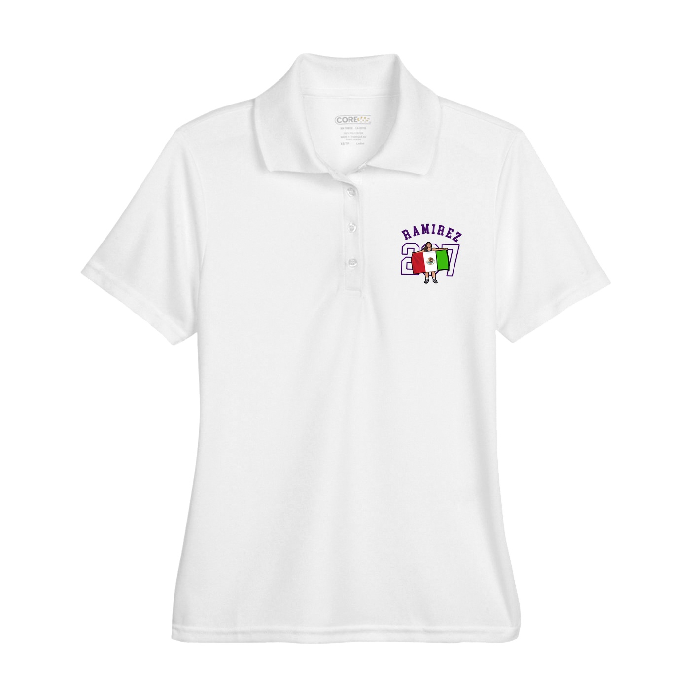 Womens Performance Polo — Shirsey Arch in White
