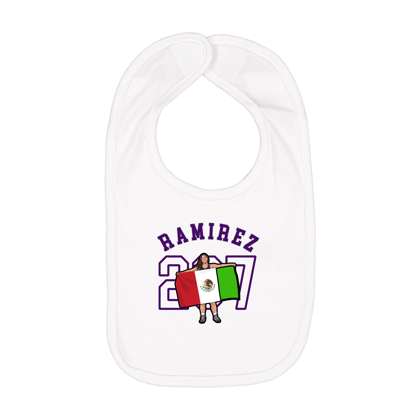 Infant Bib — Shirsey Arch in White
