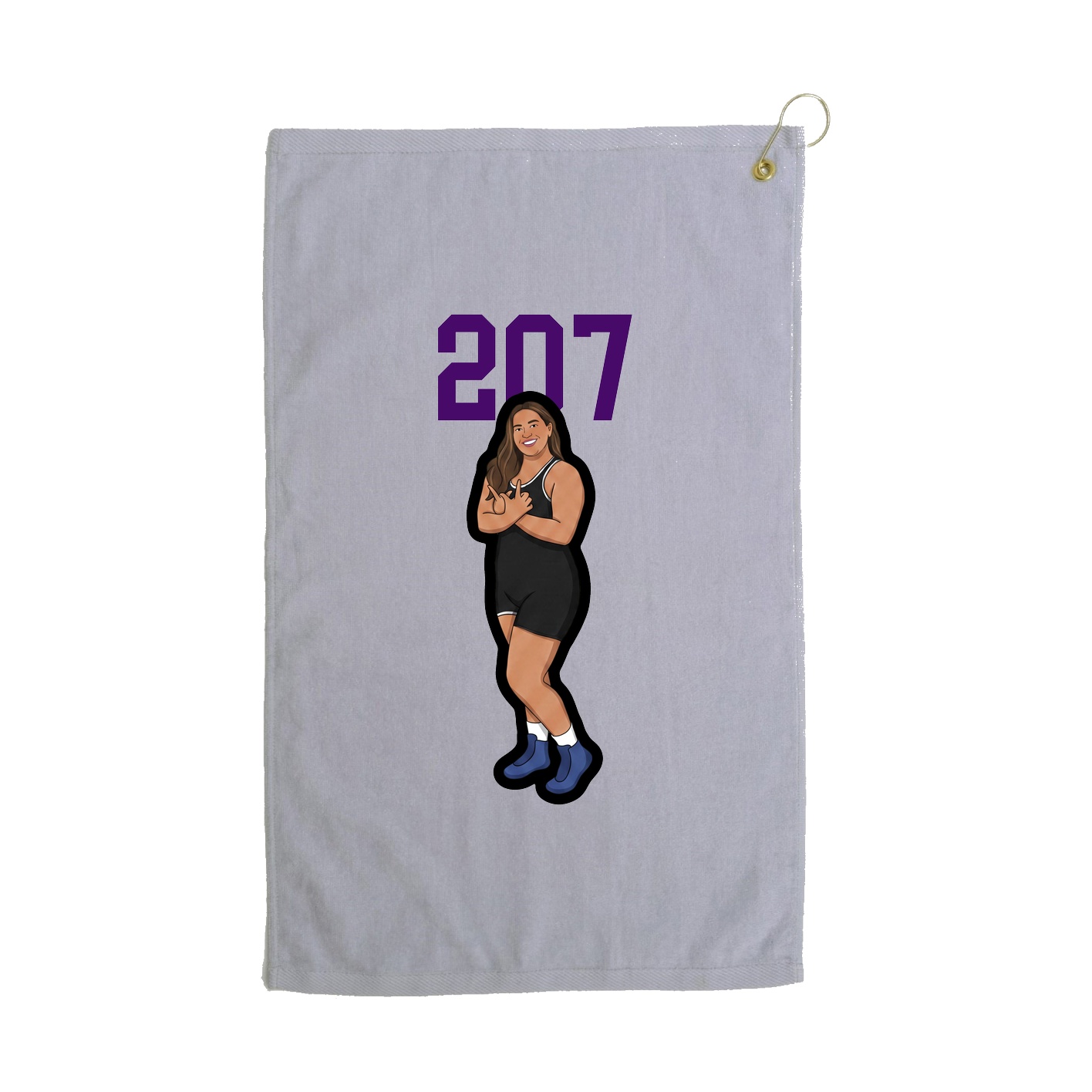Golf Towel — Number Top in Grey