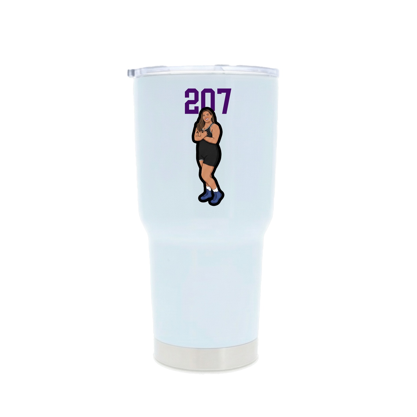 30oz Stainless Steel Tumbler — Number Top in White