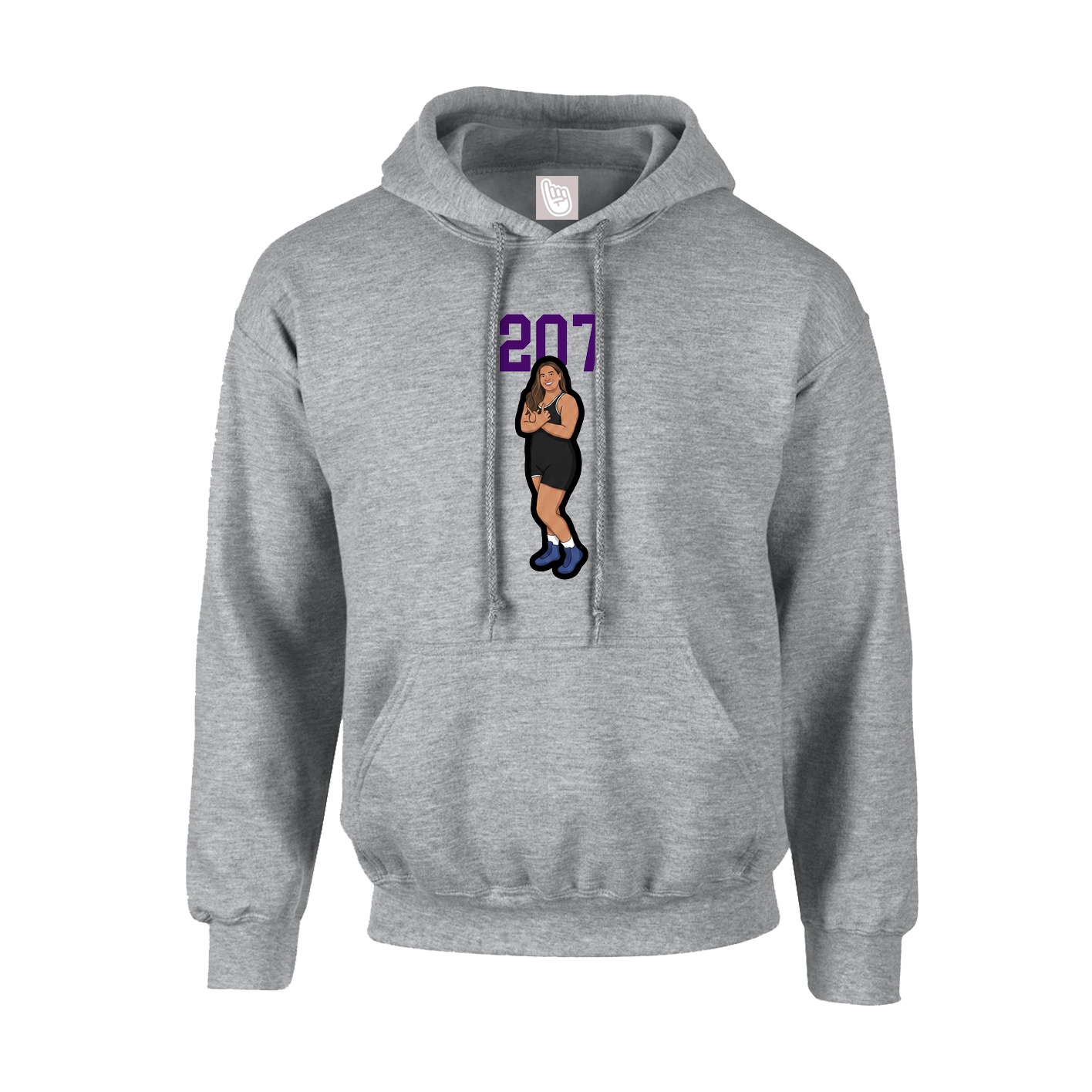 Youth Hoodie — Number Top in Grey