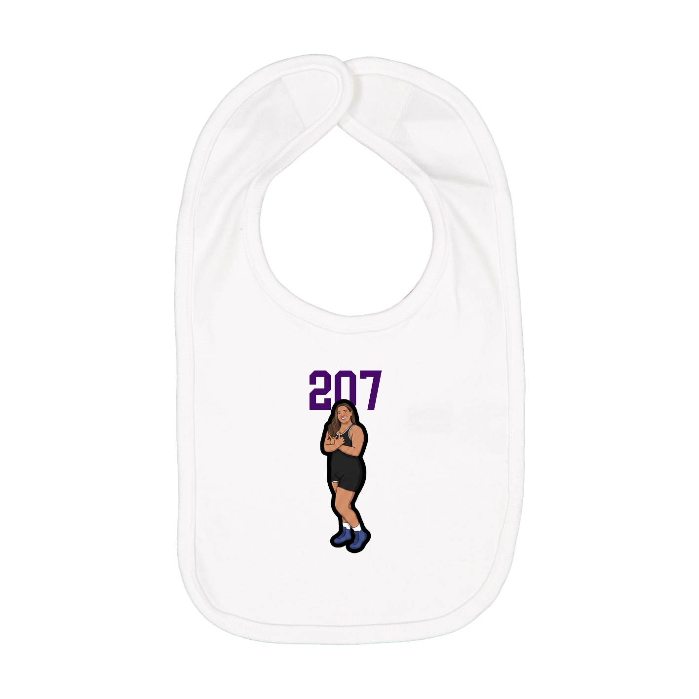 Infant Bib — Number Top in White