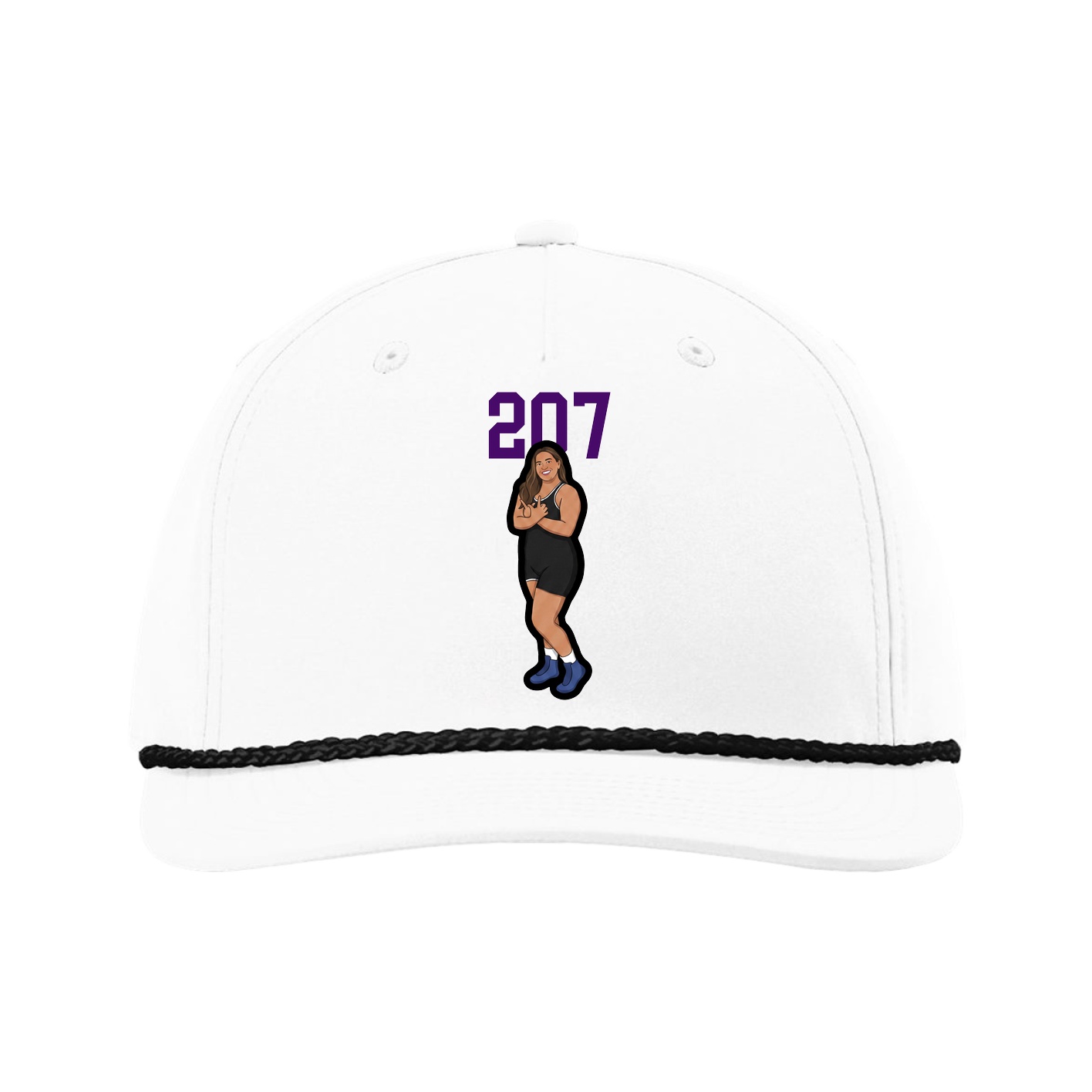 Five-Panel Classic Rope Cap — Number Top in White