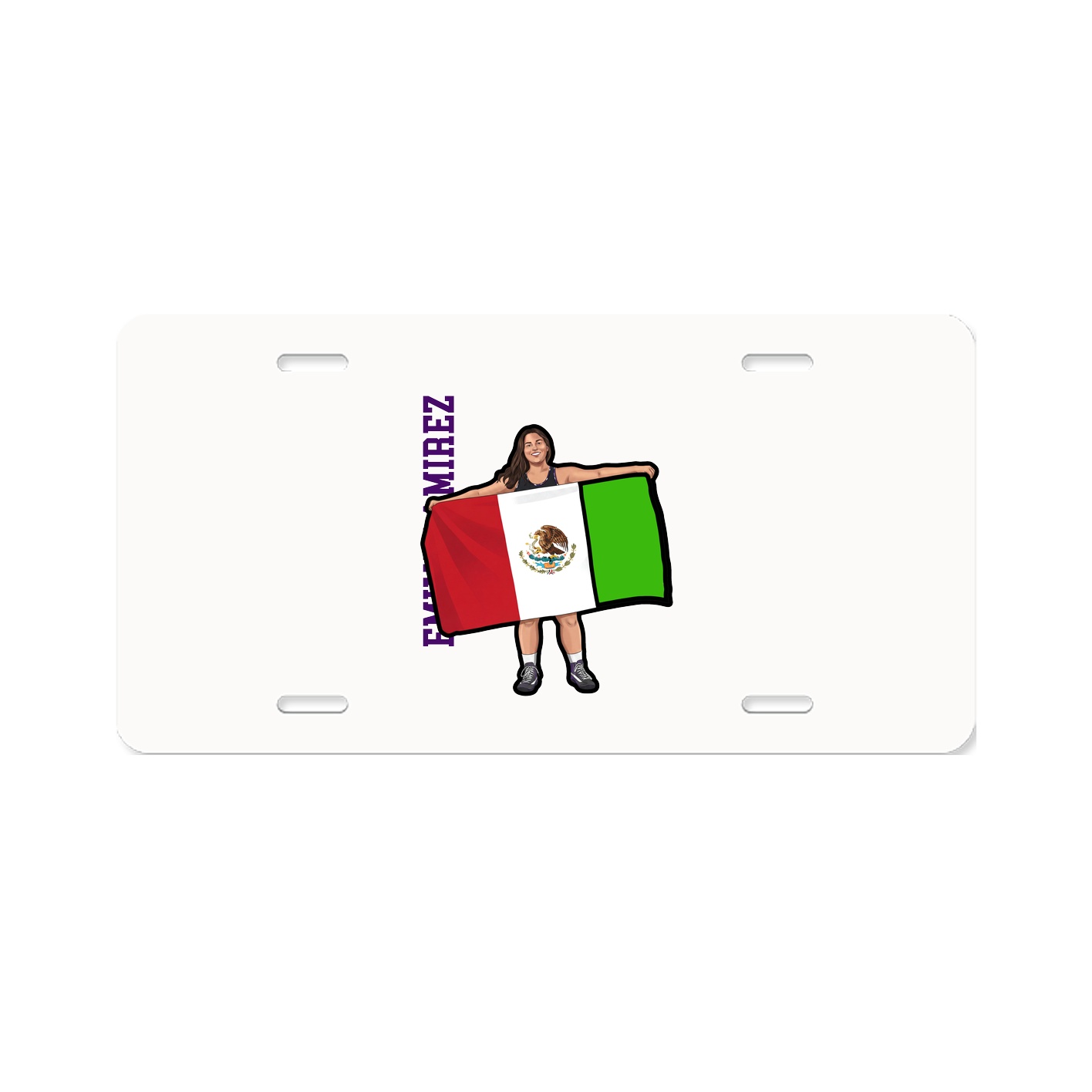 License Plate — Name Vertical in Classic