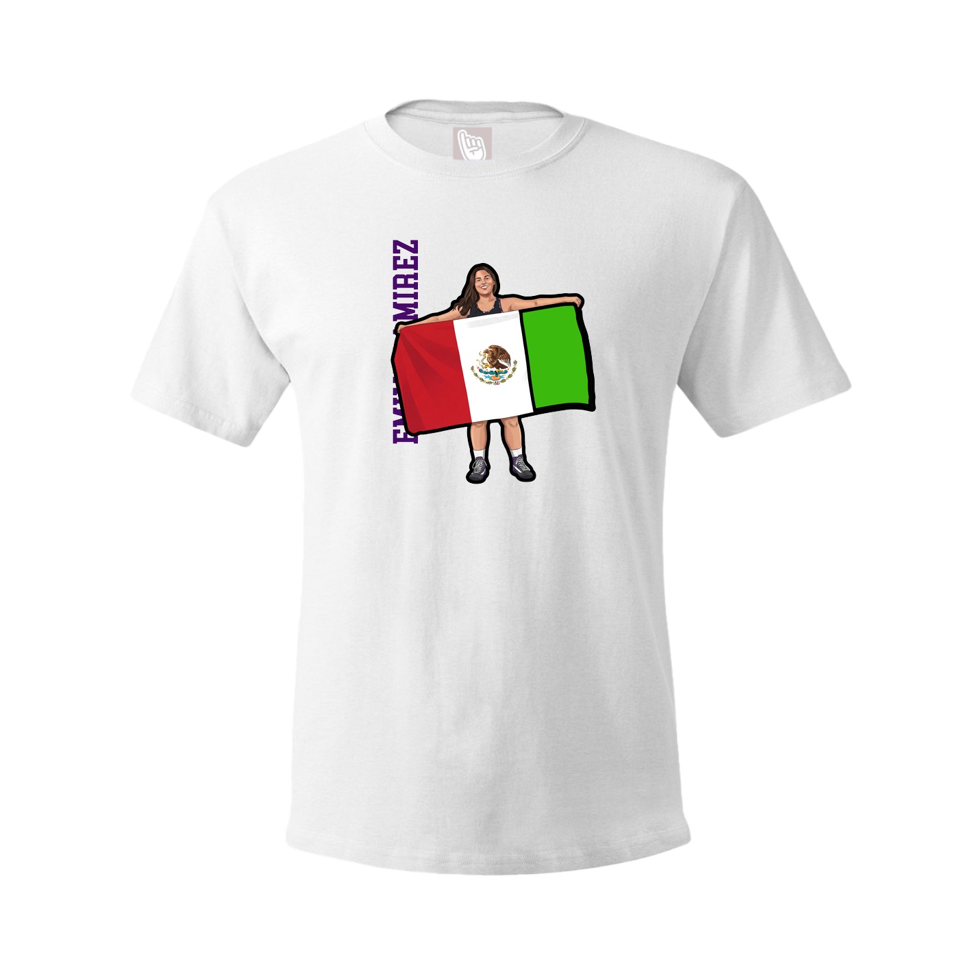 Youth Tee — Name Vertical in White