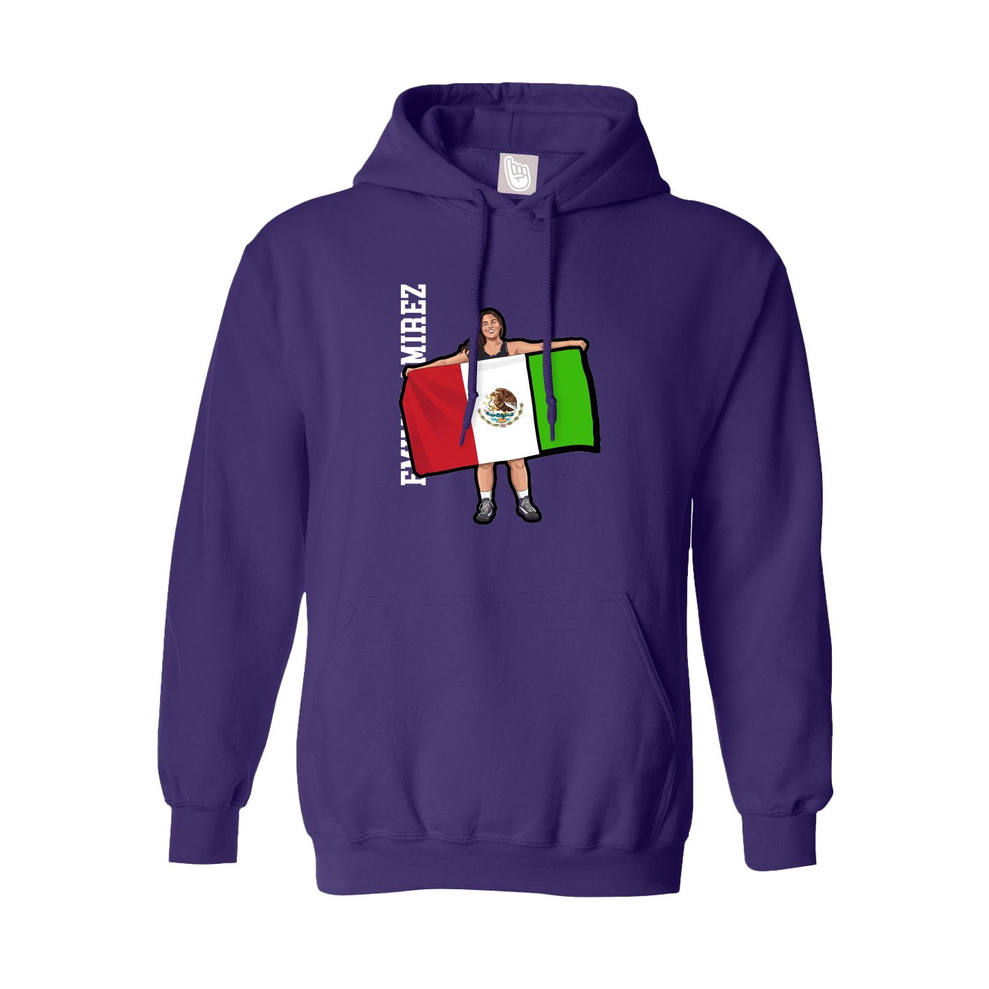 Hoodie — Name Vertical in Purple