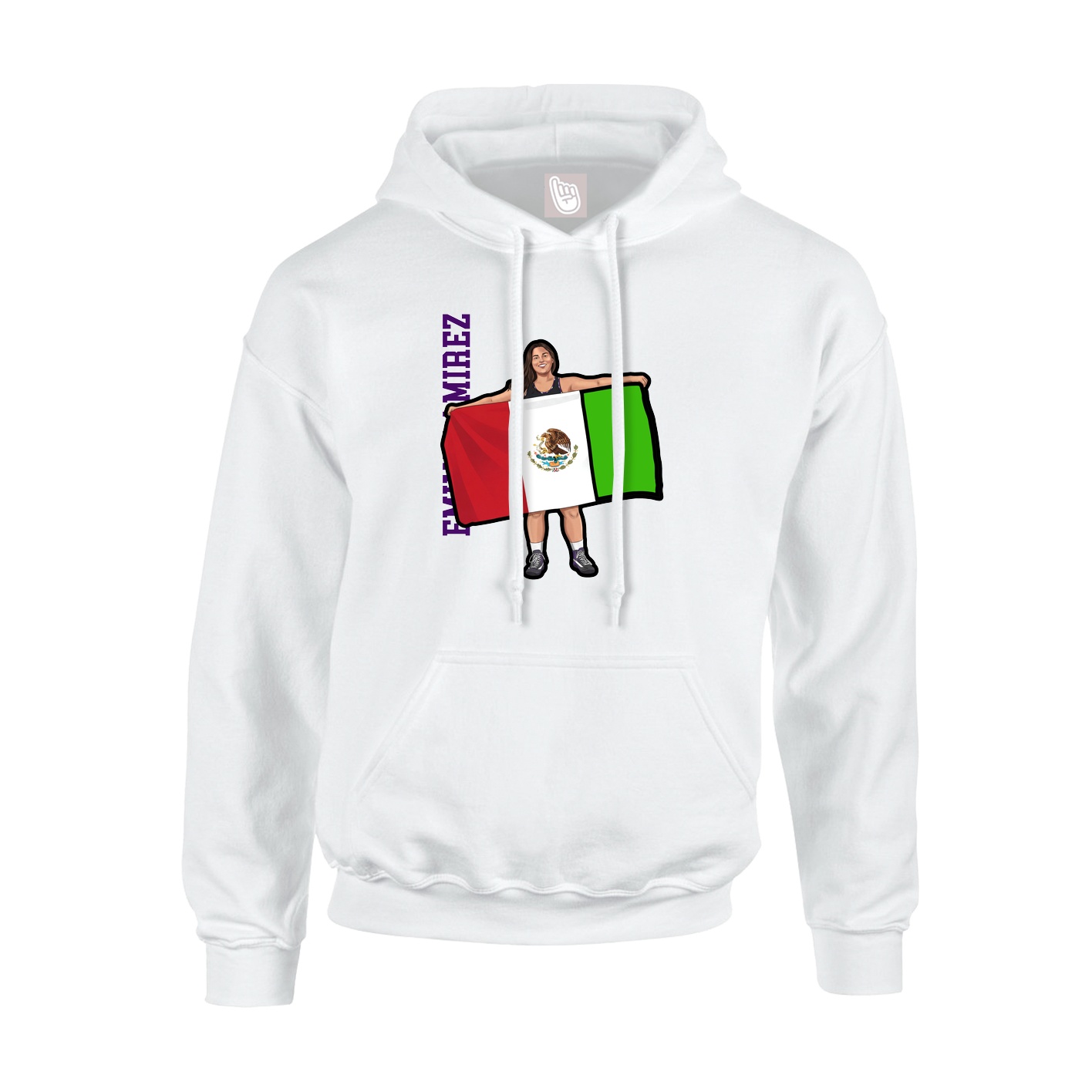 Hoodie — Name Vertical in White