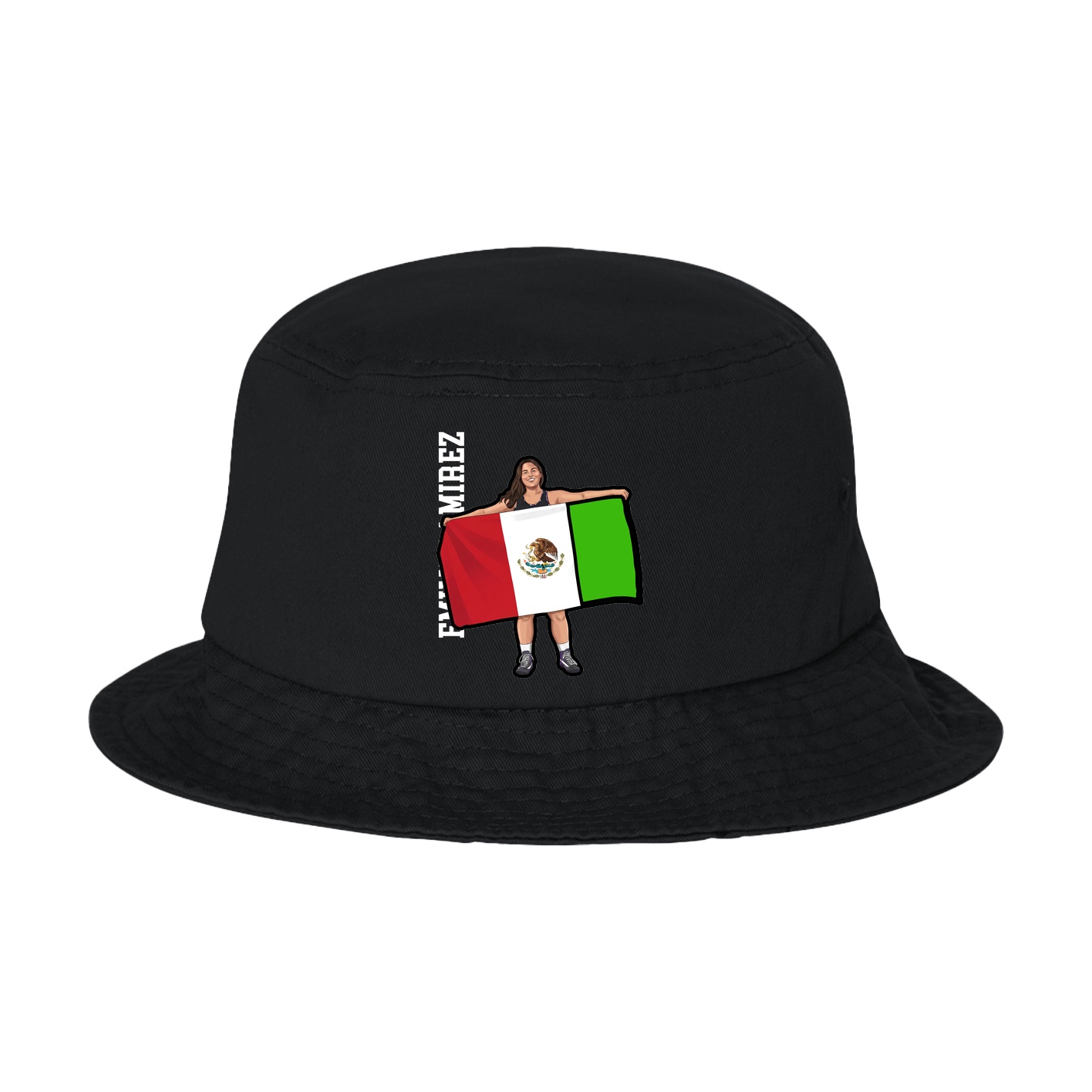 Bucket Cap — Name Vertical in Black