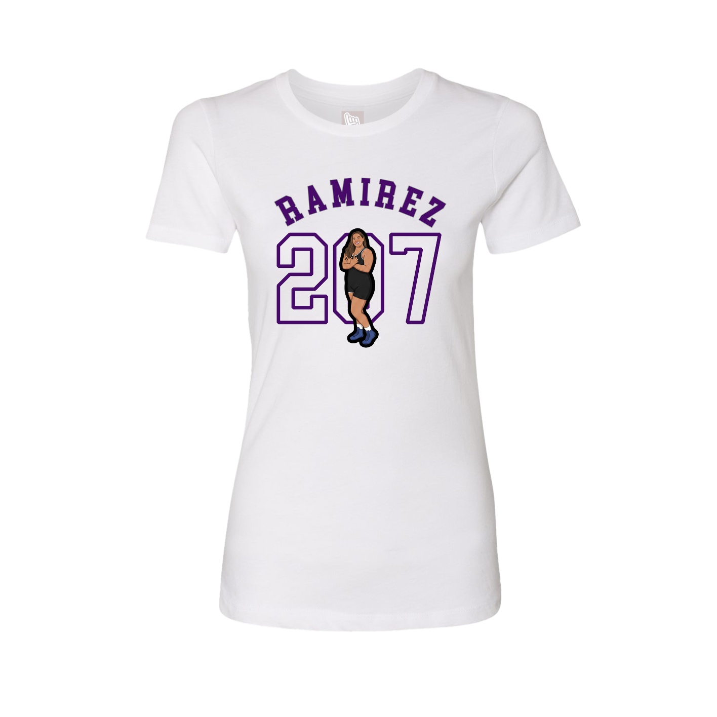 Fitted Women's Tee — Shirsey Arch in White
