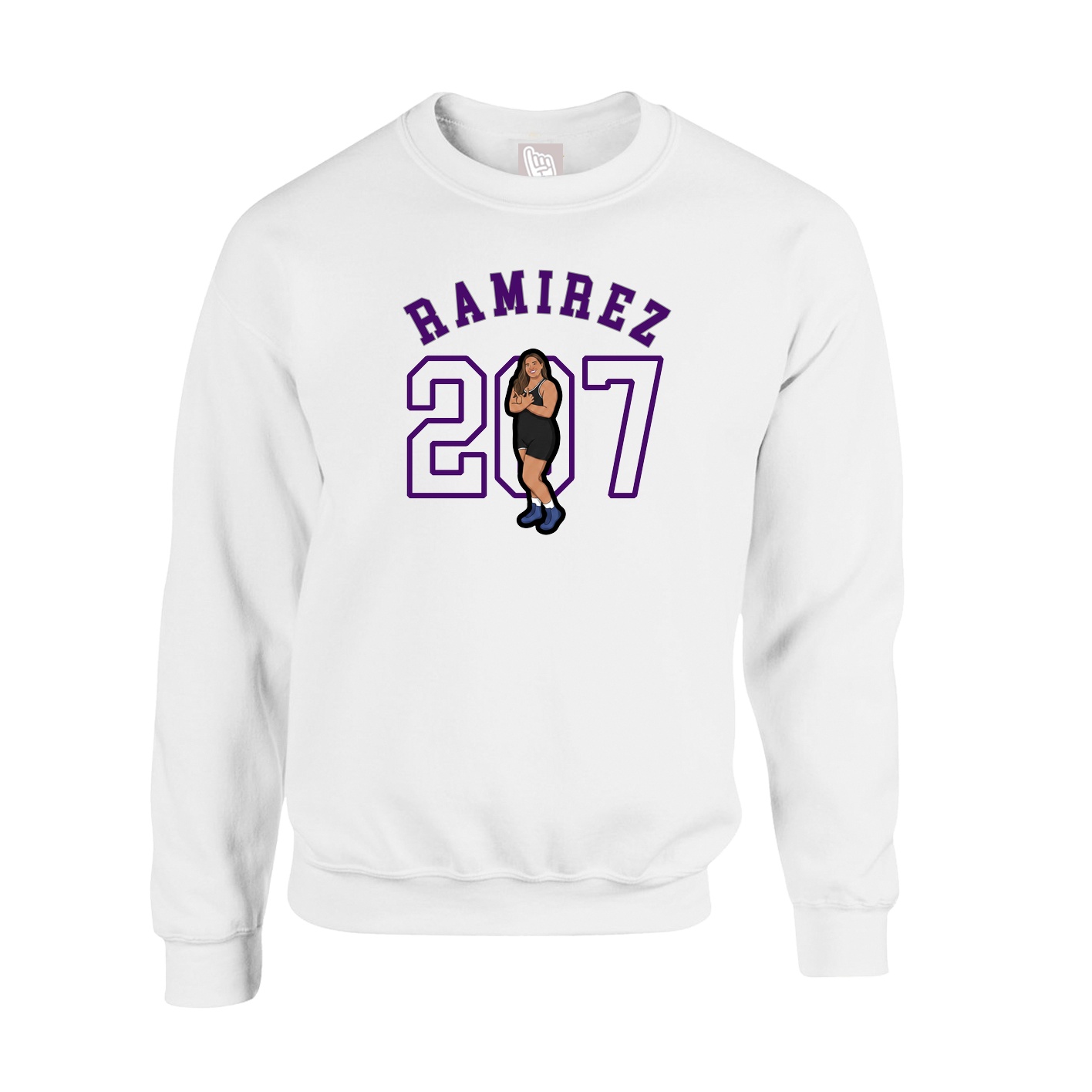 Fleece Crew — Shirsey Arch in White