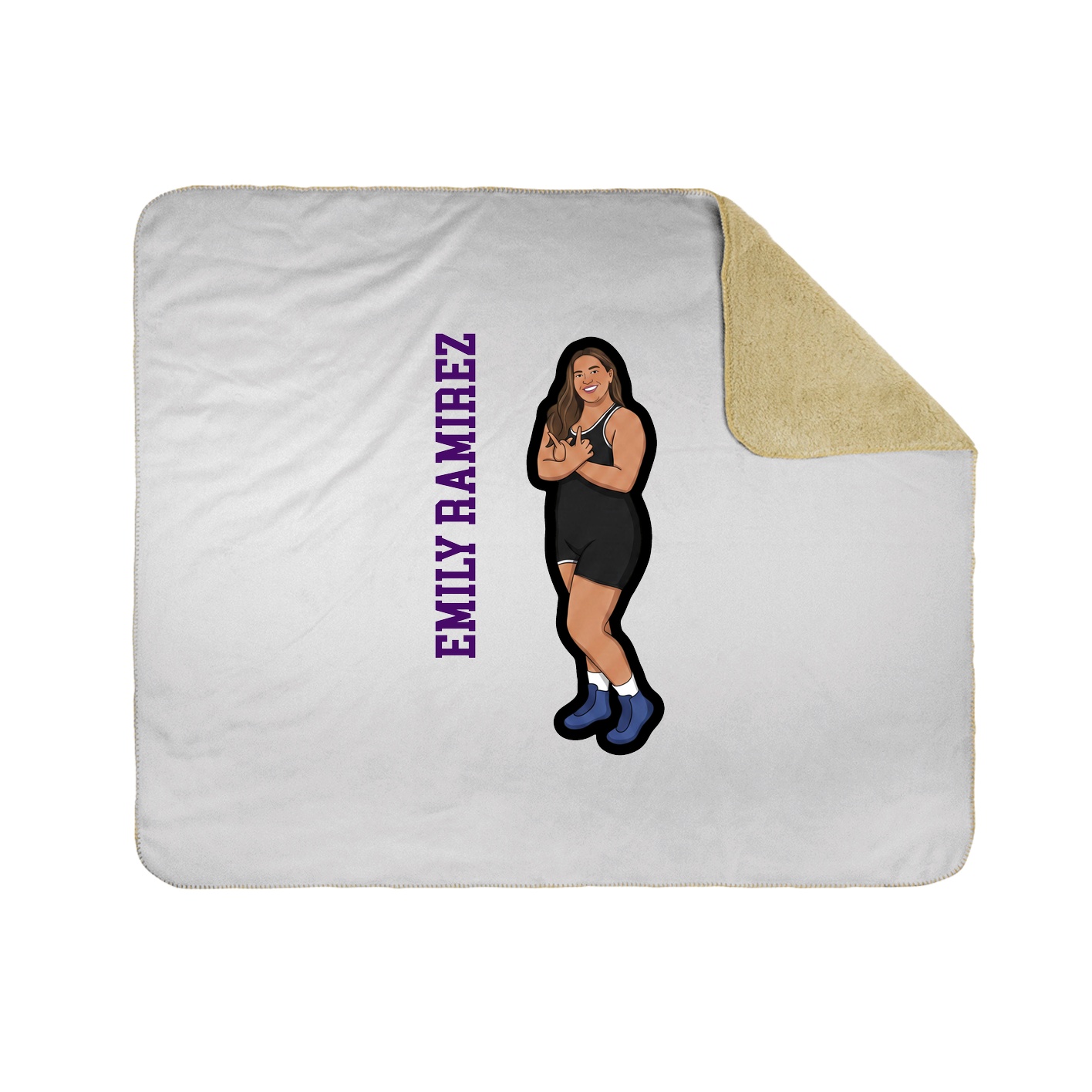 Throw Blanket — Name Vertical in White