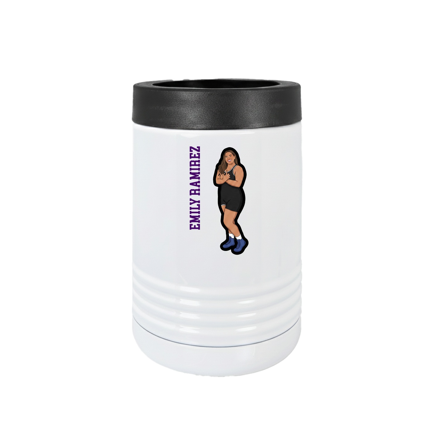 Beverage Holder — Name Vertical in White