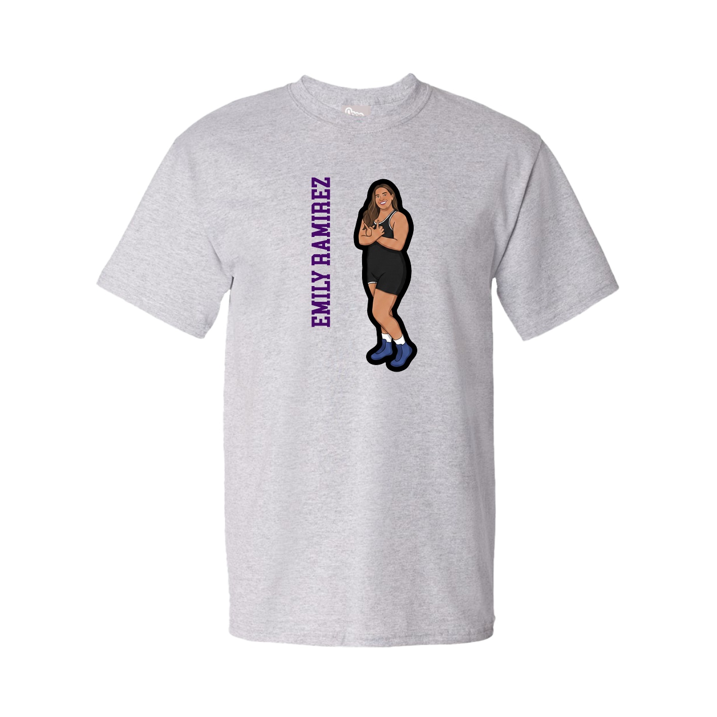 Tee — Name Vertical in Grey