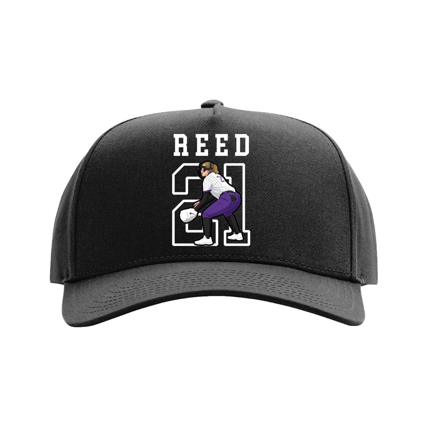 Full Fabric Five-Panel Champ Cap — Shirsey in Black